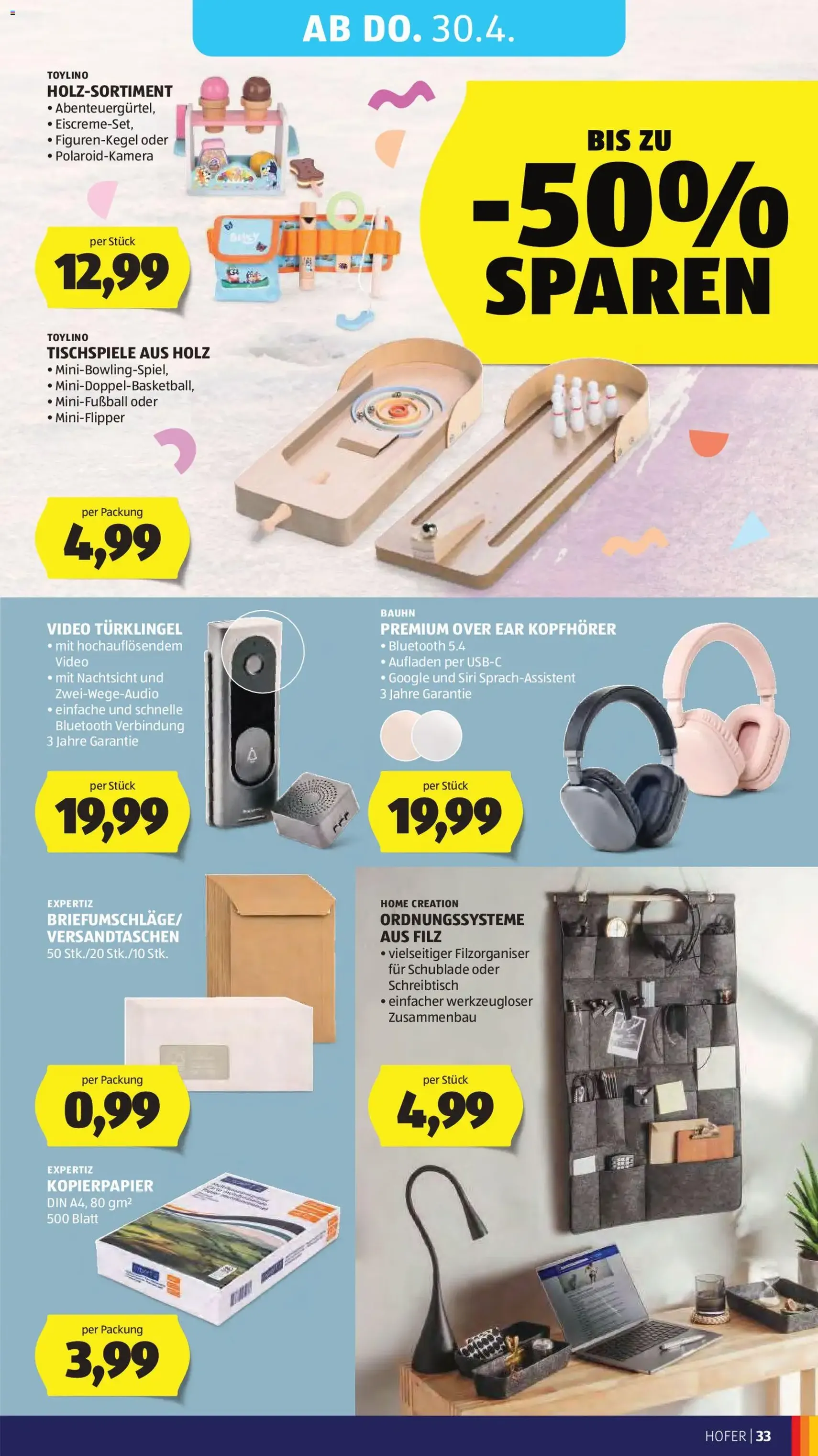 Hofer Flugblatt - Gültiger Prospekt ab 22.04.2026, Seite 37 von insgesamt 41