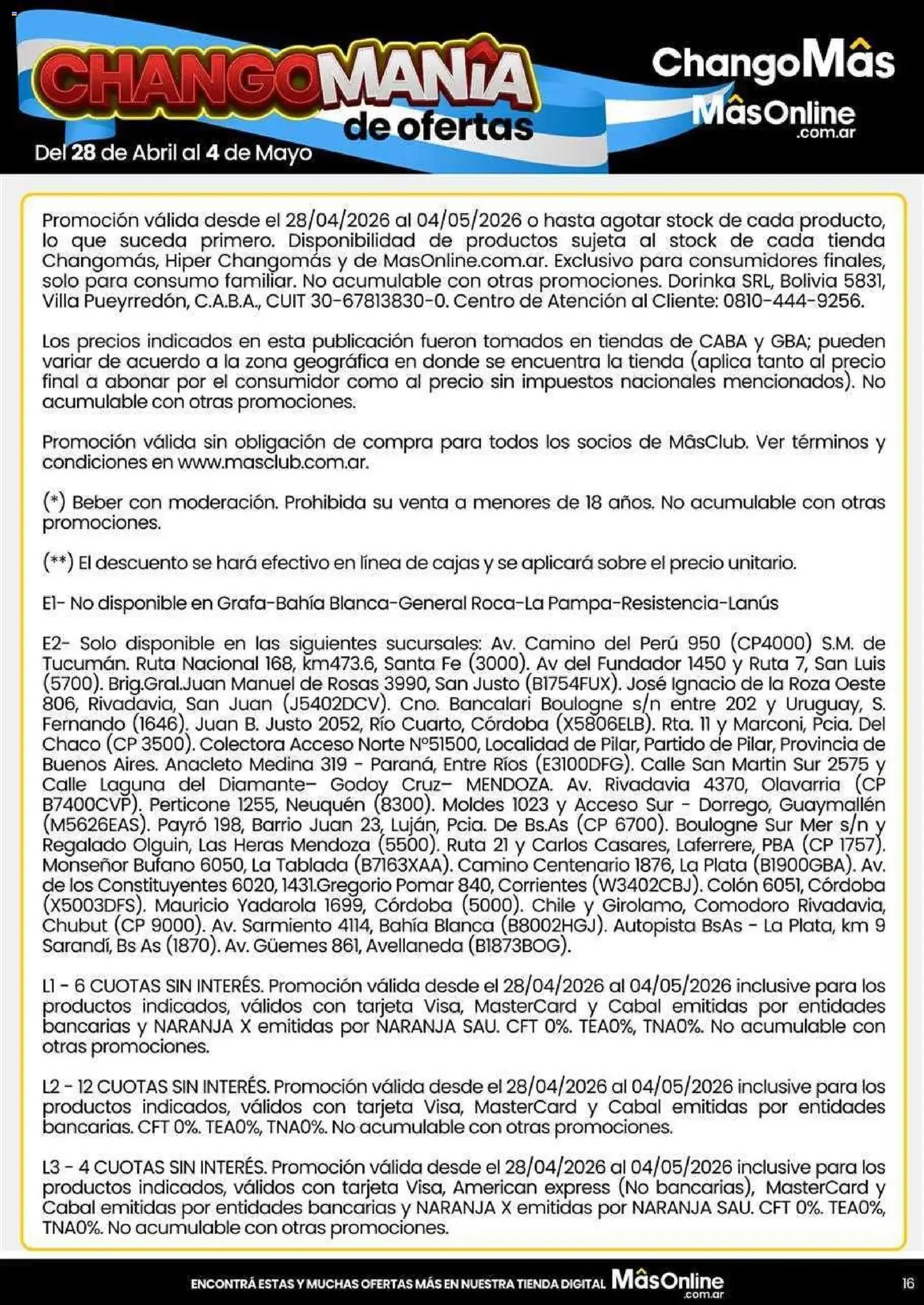Changomas ofertas - folleto válido desde 05/05/2026 página 16 de 17