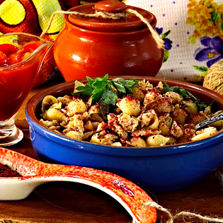 Recipe preview Hearty noodle minced meat pan