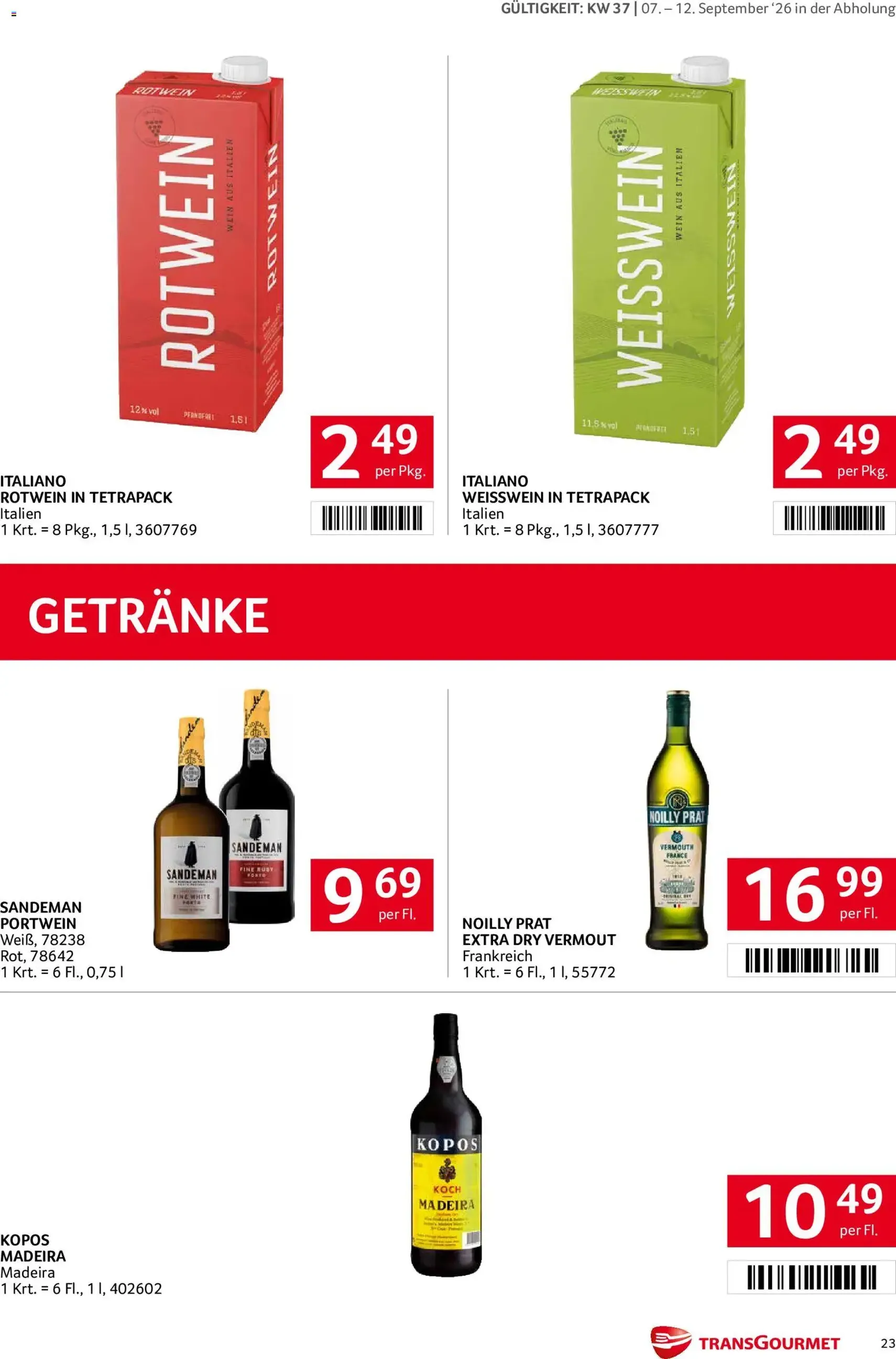 Transgourmet Flugblatt - Gültiger Prospekt ab 07.09.2026, Seite 23 von insgesamt 32