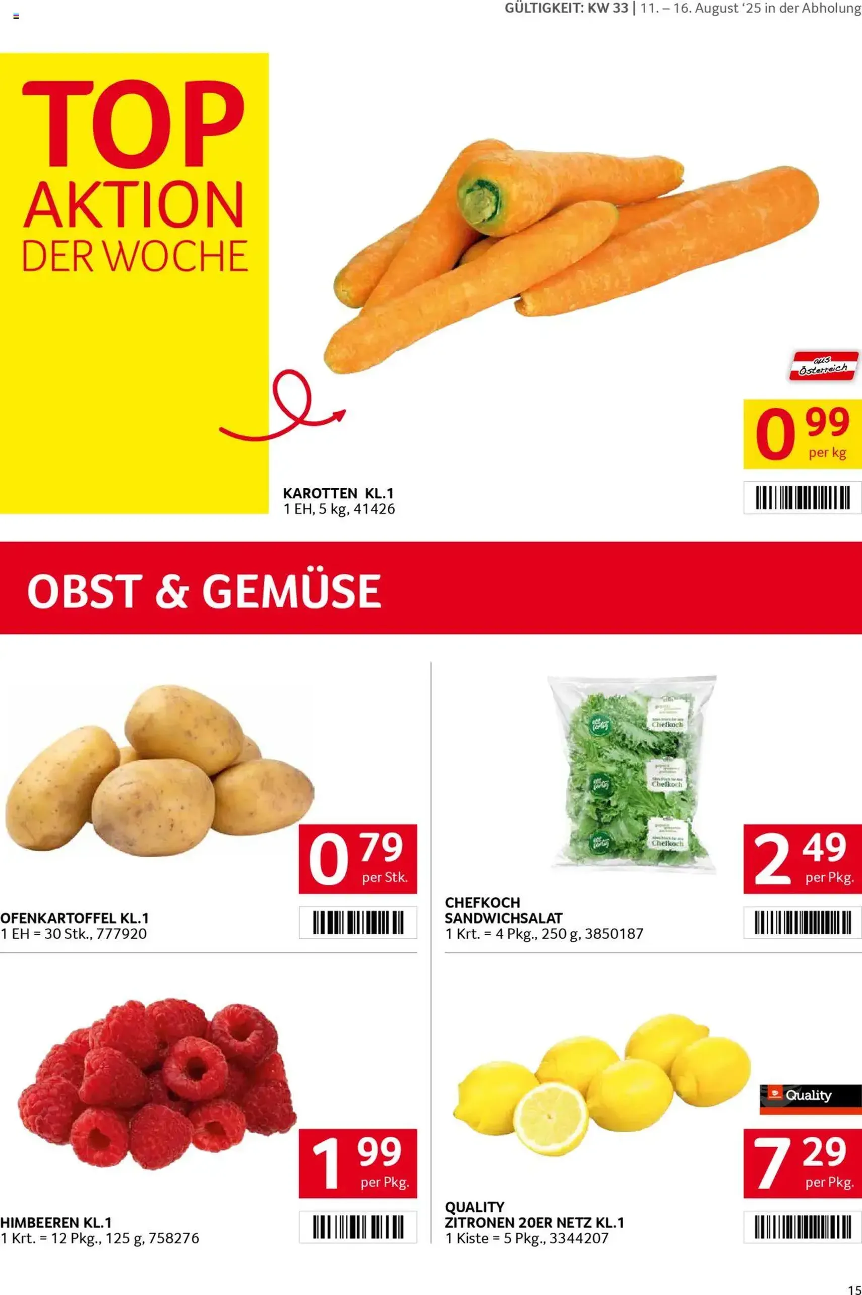 Transgourmet Flugblatt - Gültiger Prospekt ab 10.08.2025, Seite 15 von insgesamt 32 Transgourmet Flugblatt - Gültiger Prospekt ab 10.08.2025, Seite 15 von insgesamt 32