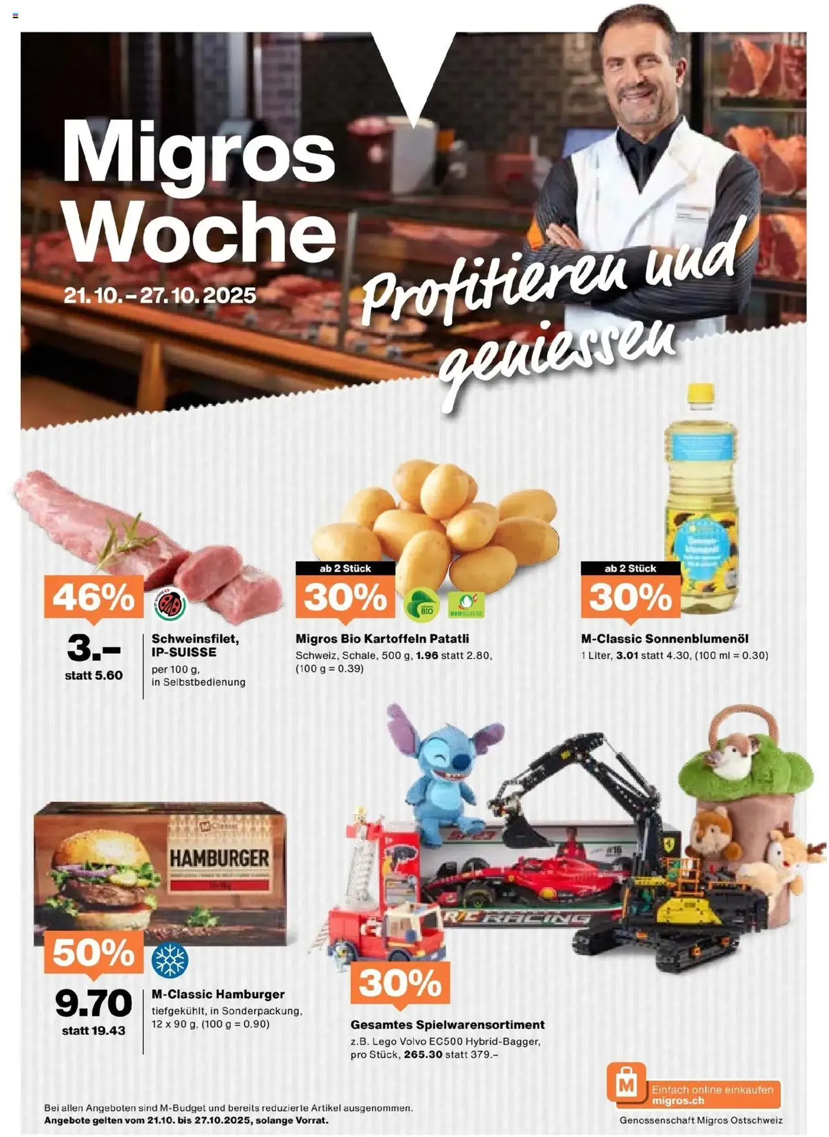 Migros Aktionen - Gültiger Prospekt ab 21.10.2025, Seite 1 von insgesamt 24 Migros Aktionen - Gültiger Prospekt ab 21.10.2025, Seite 1 von insgesamt 24