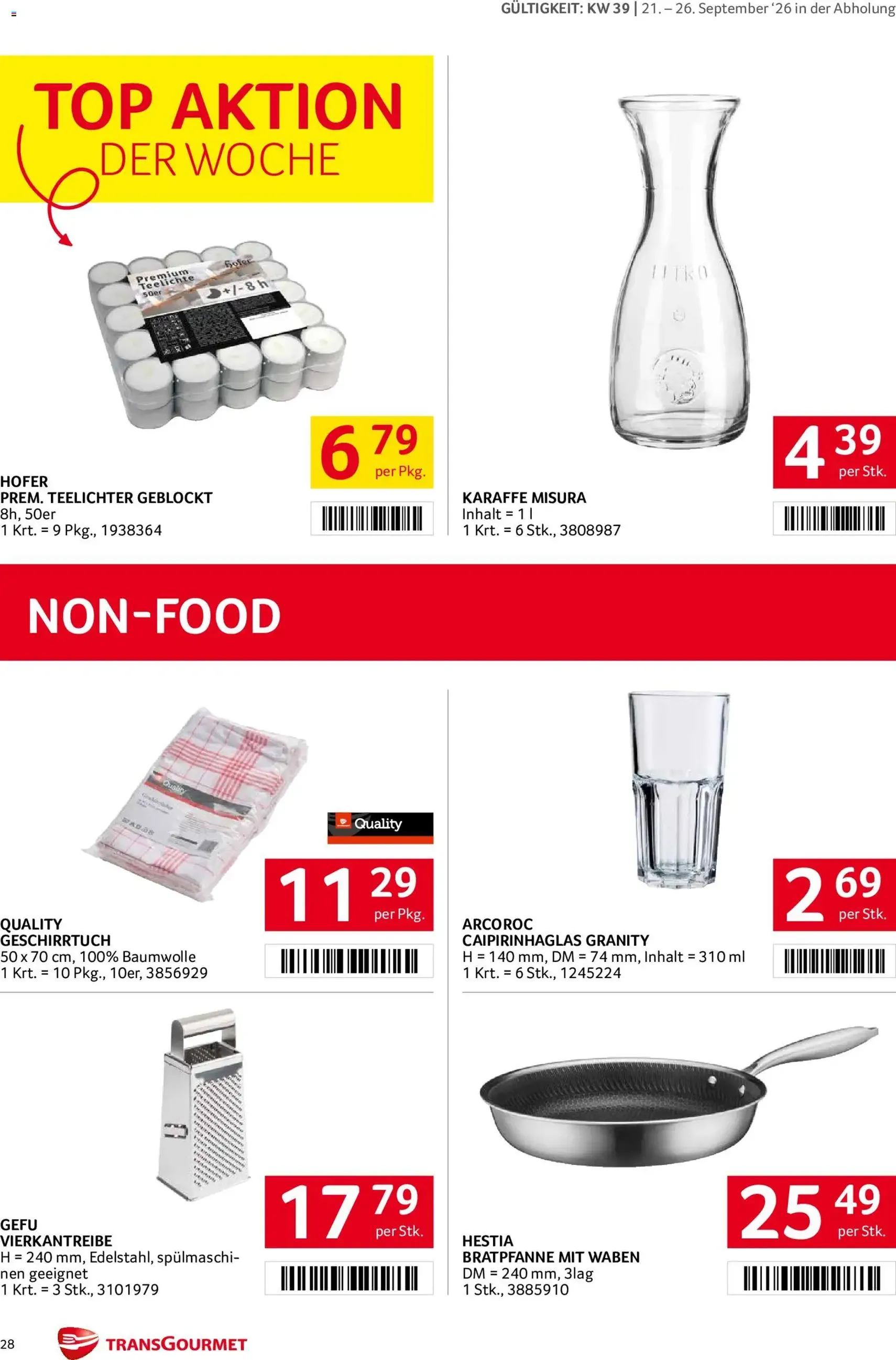 Transgourmet Flugblatt - Gültiger Prospekt ab 20.09.2026, Seite 26 von insgesamt 38
