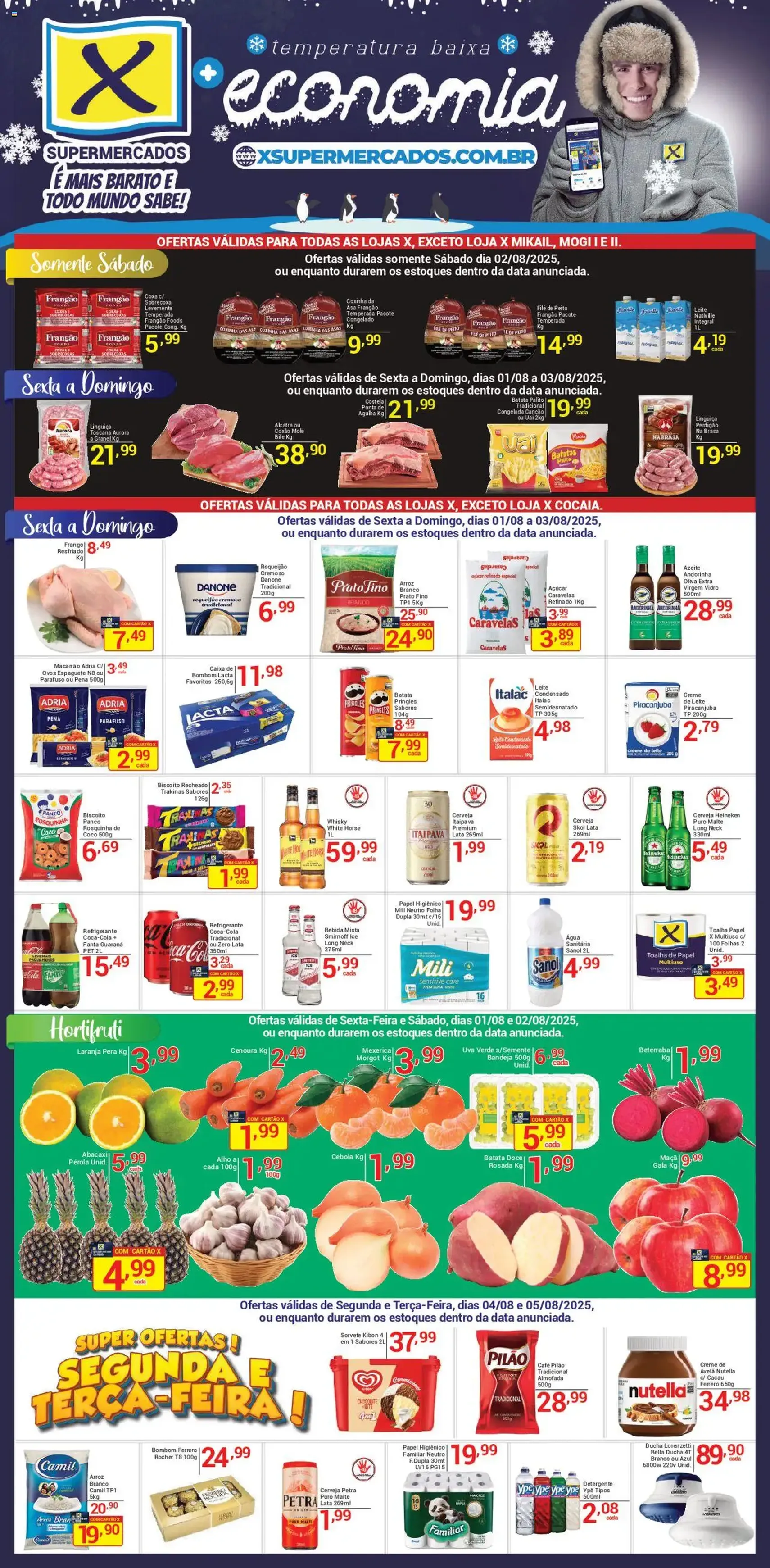 X Supermercados - Ofertas da semana - folheto válido a partir de 01/08/2025 página 1 de 2