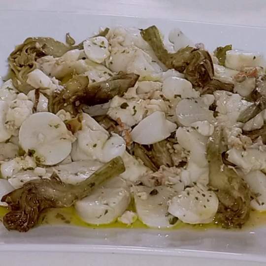 Anteprima ricetta Uova di seppia con carciofi