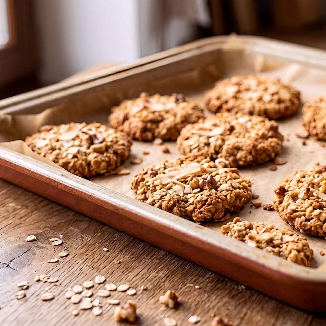 Chrumkavé ovsené sušienky s kokosom a medom