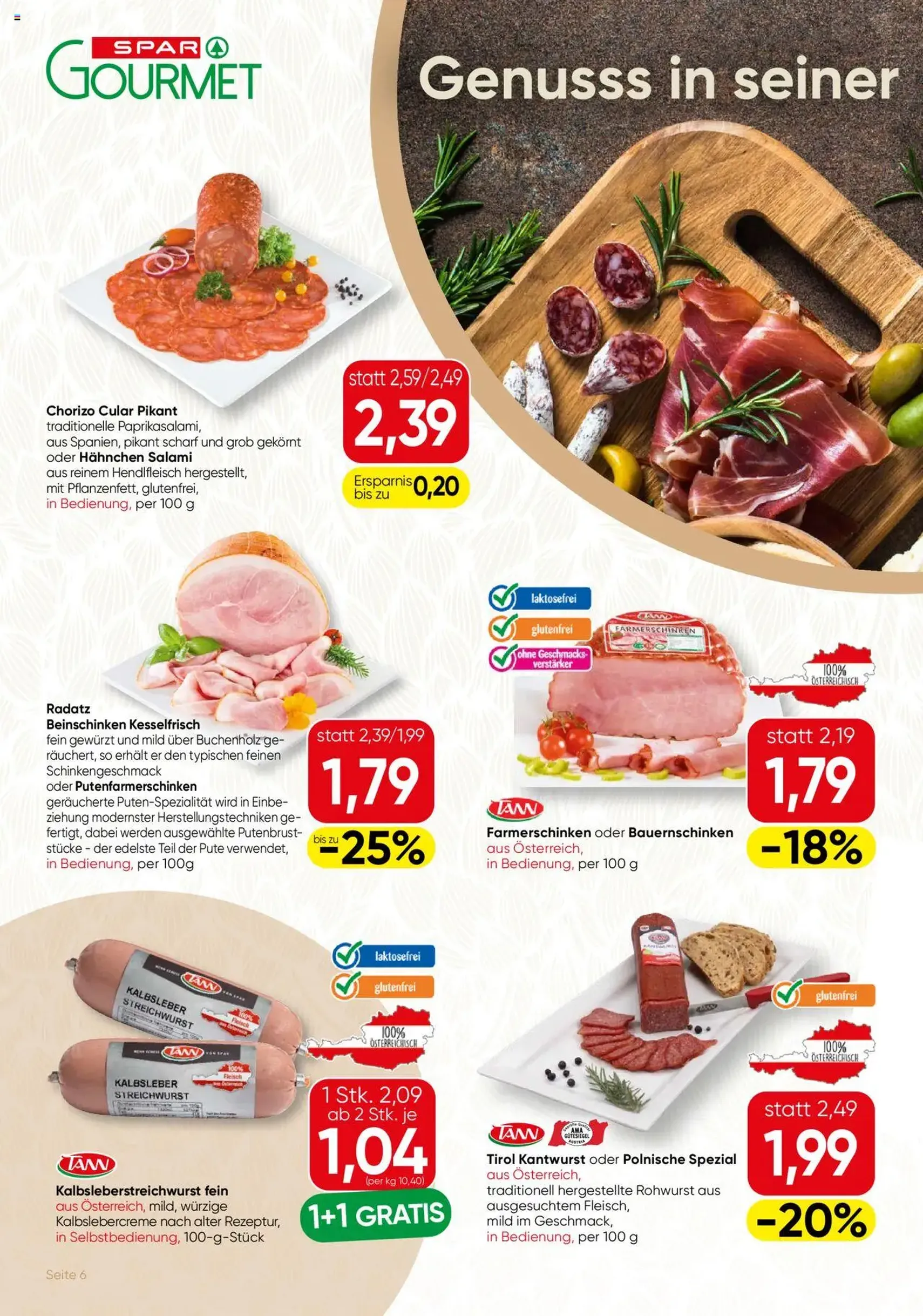 SPAR Gourmet Flugblatt Wien - Gültiger Prospekt ab 14.08.2025, Seite 6 von insgesamt 12