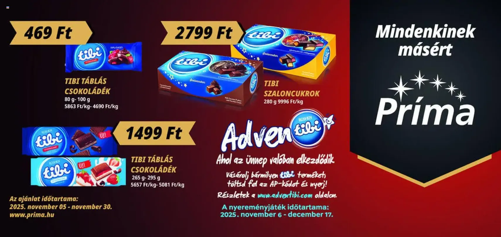 CBA Príma - Óriásplakátok - 2025.11.05. érvényes szórólap 2 oldal 3 oldalból