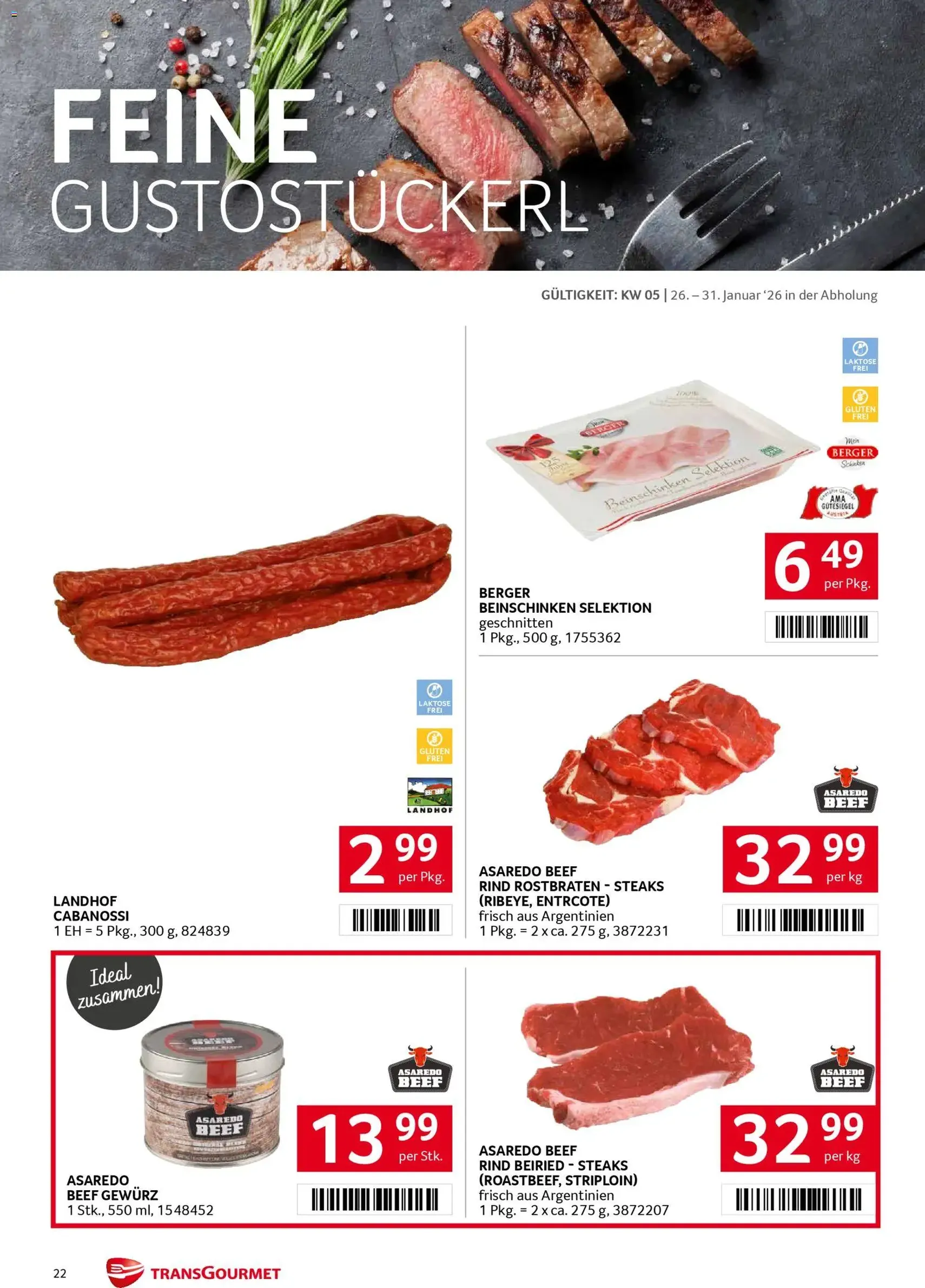 Transgourmet Flugblatt - Gültiger Prospekt ab 26.01.2026, Seite 22 von insgesamt 28