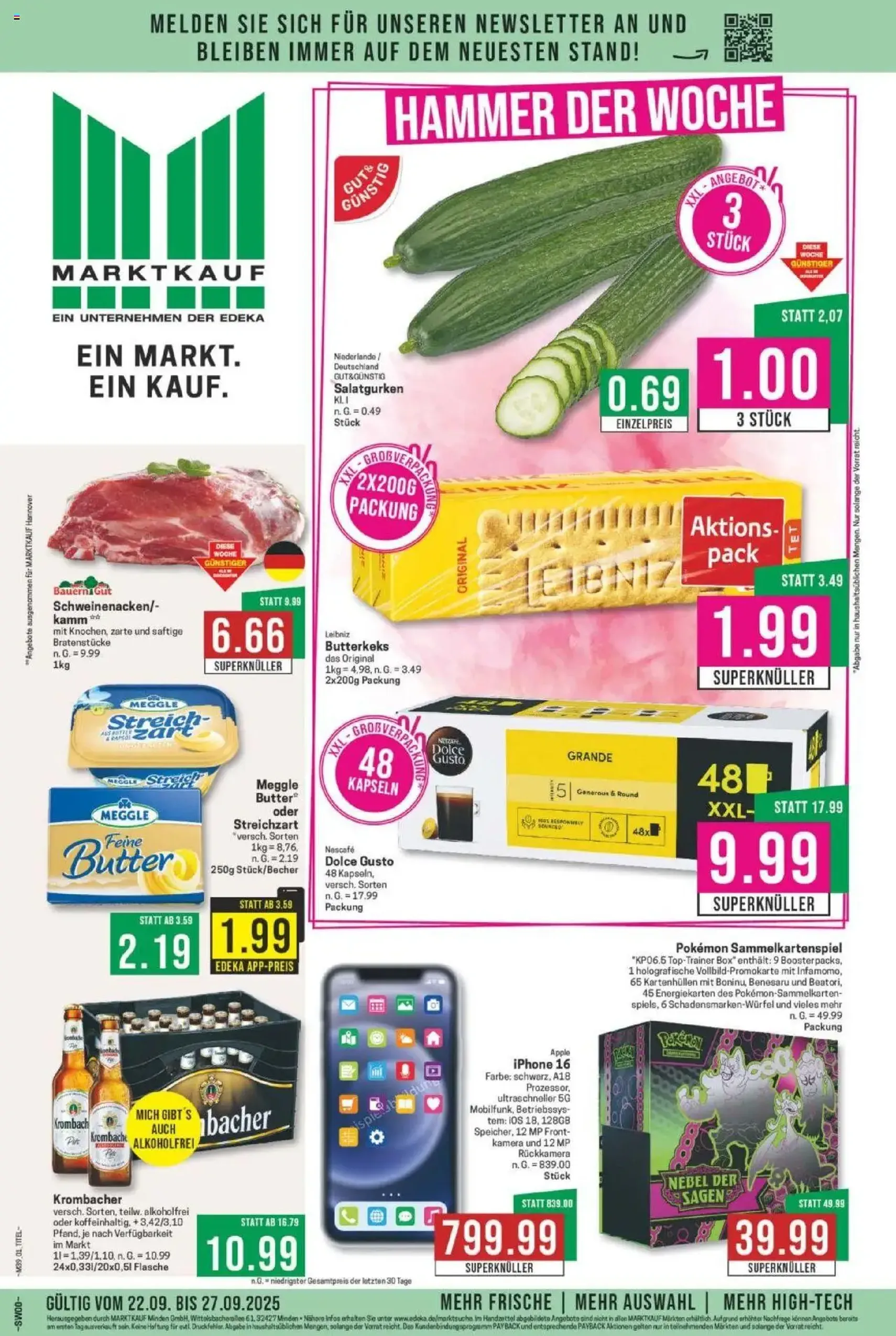 Marktkauf Prospekt - Gültiger Prospekt ab 22.09.2025, Seite 1 von insgesamt 34