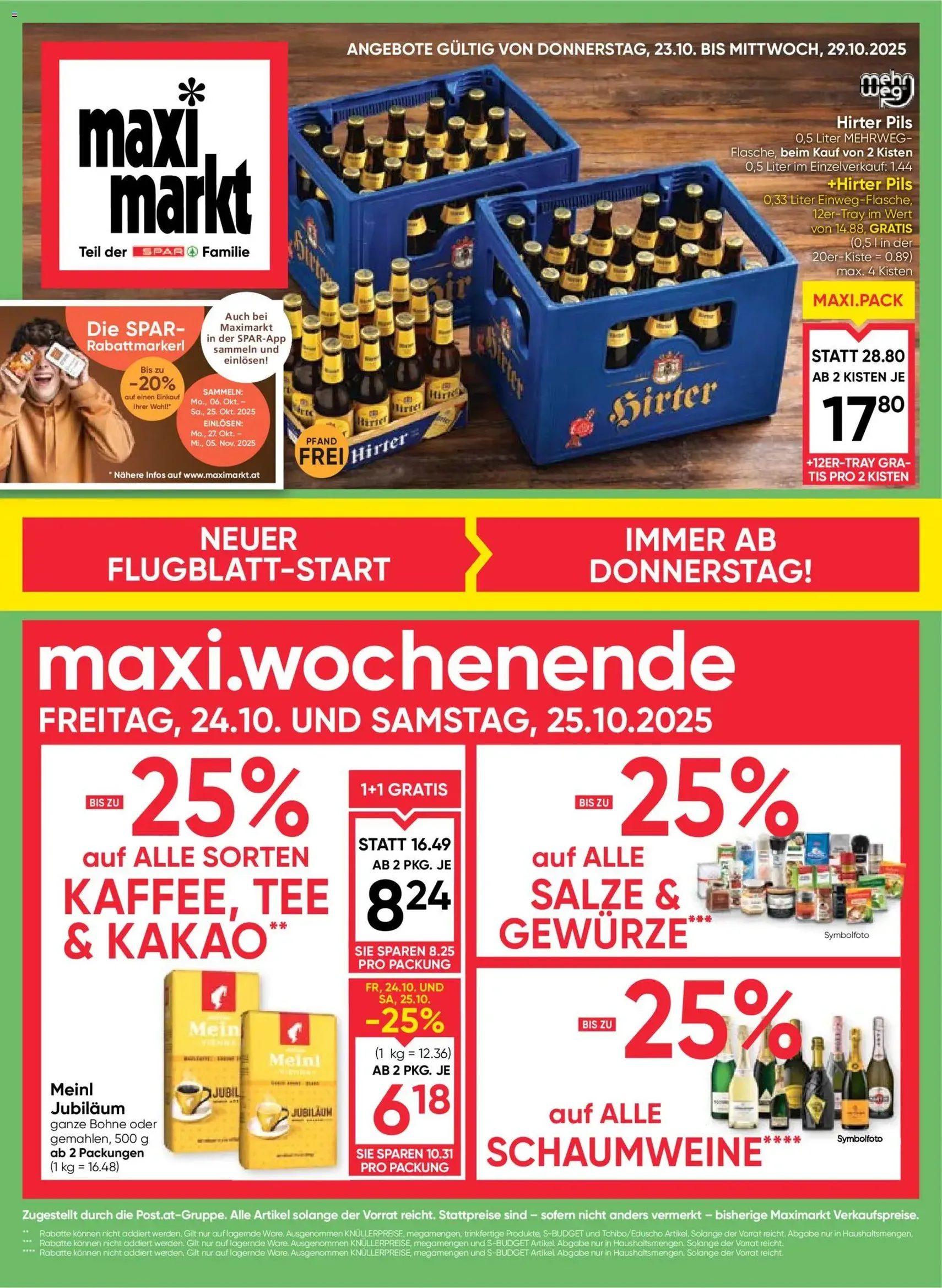 Maximarkt Flugblatt - Gültiger Prospekt ab 23.10.2025, Seite 1 von insgesamt 24 Maximarkt Flugblatt - Gültiger Prospekt ab 23.10.2025, Seite 1 von insgesamt 24