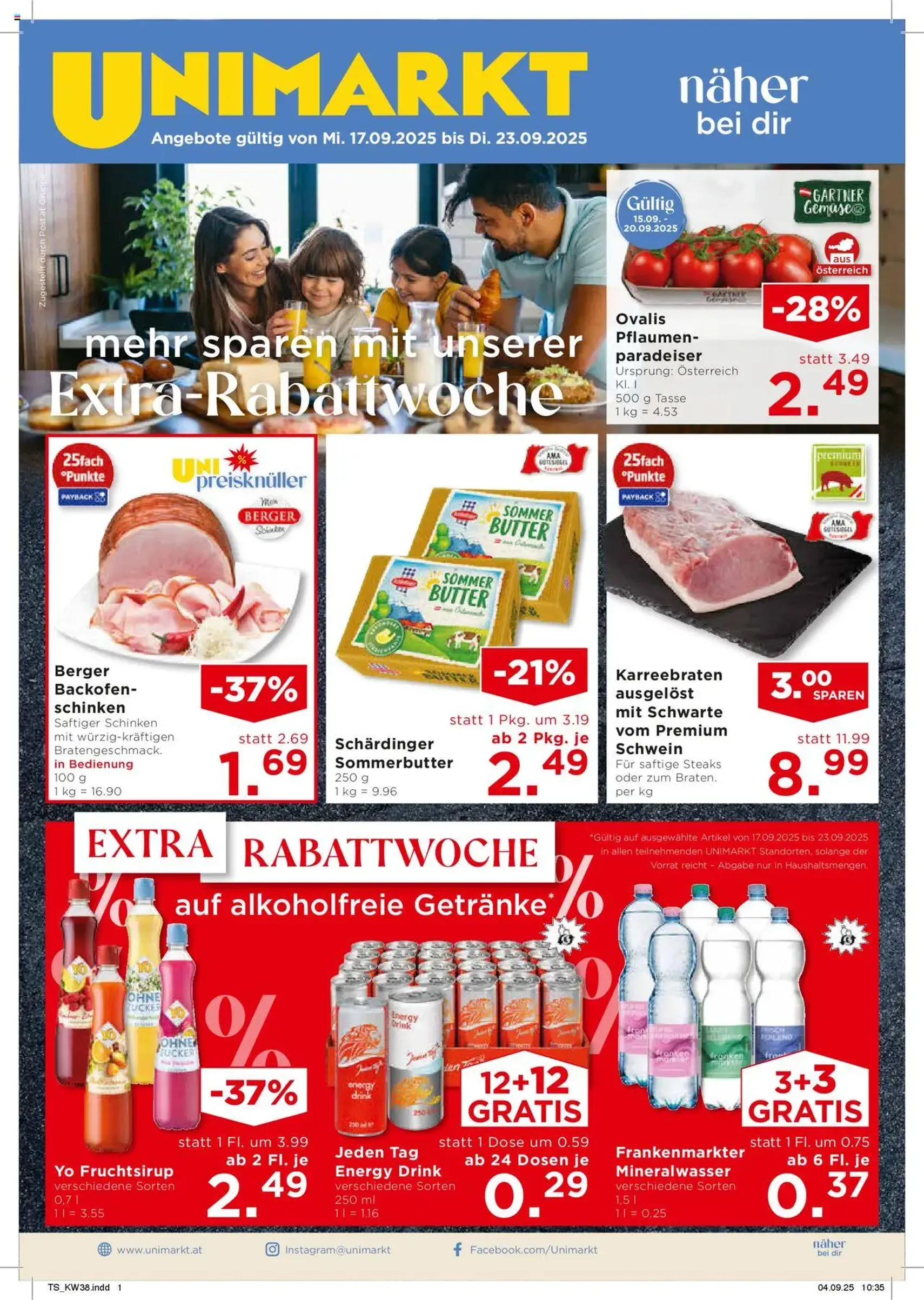 Unimarkt Flugblatt - Gültiger Prospekt ab 17.09.2025, Seite 3 von insgesamt 16