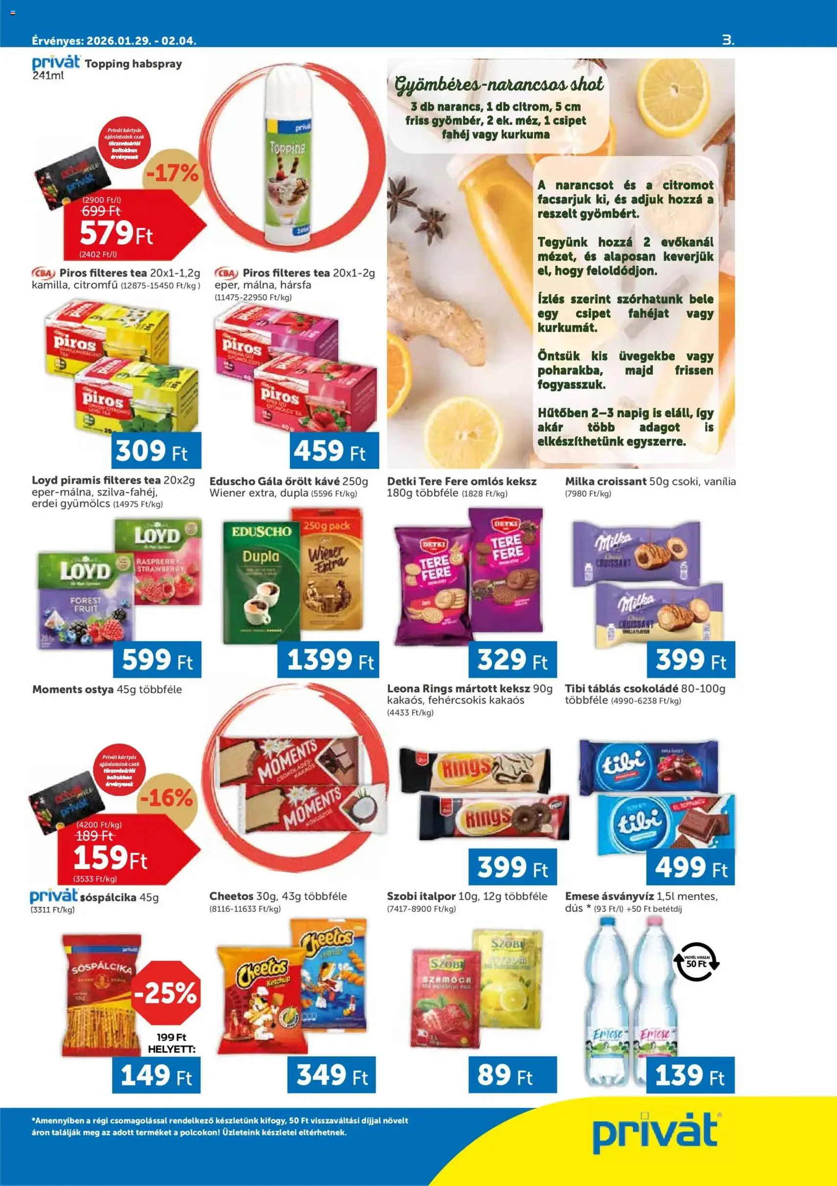 PRIVÁT Akciós újság - 2026.01.29. érvényes szórólap 3 oldal 4 oldalból