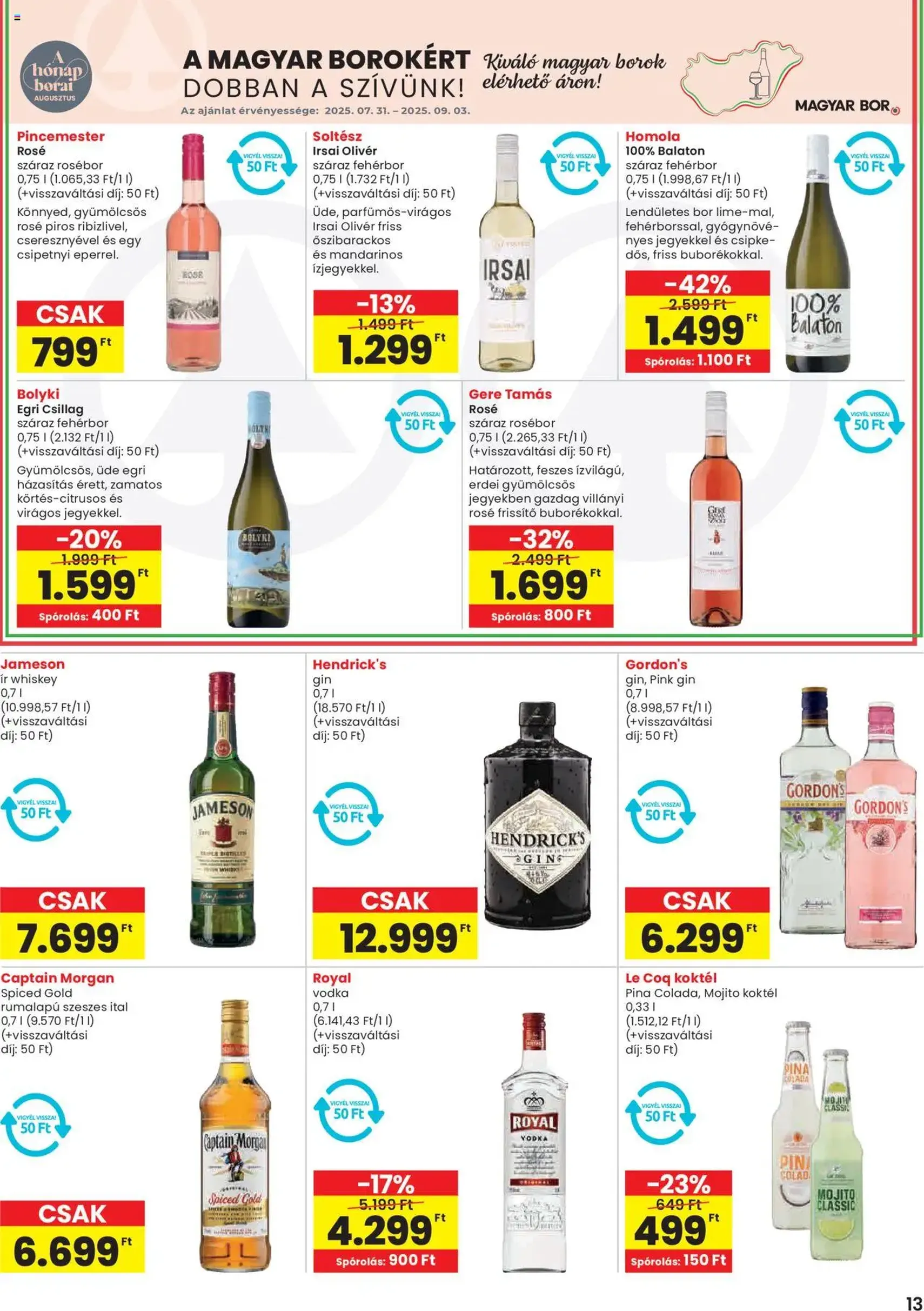 Spar Akciós újság - 2025.07.31. érvényes szórólap 13 oldal 20 oldalból Spar Akciós újság - 2025.07.31. érvényes szórólap 13 oldal 20 oldalból