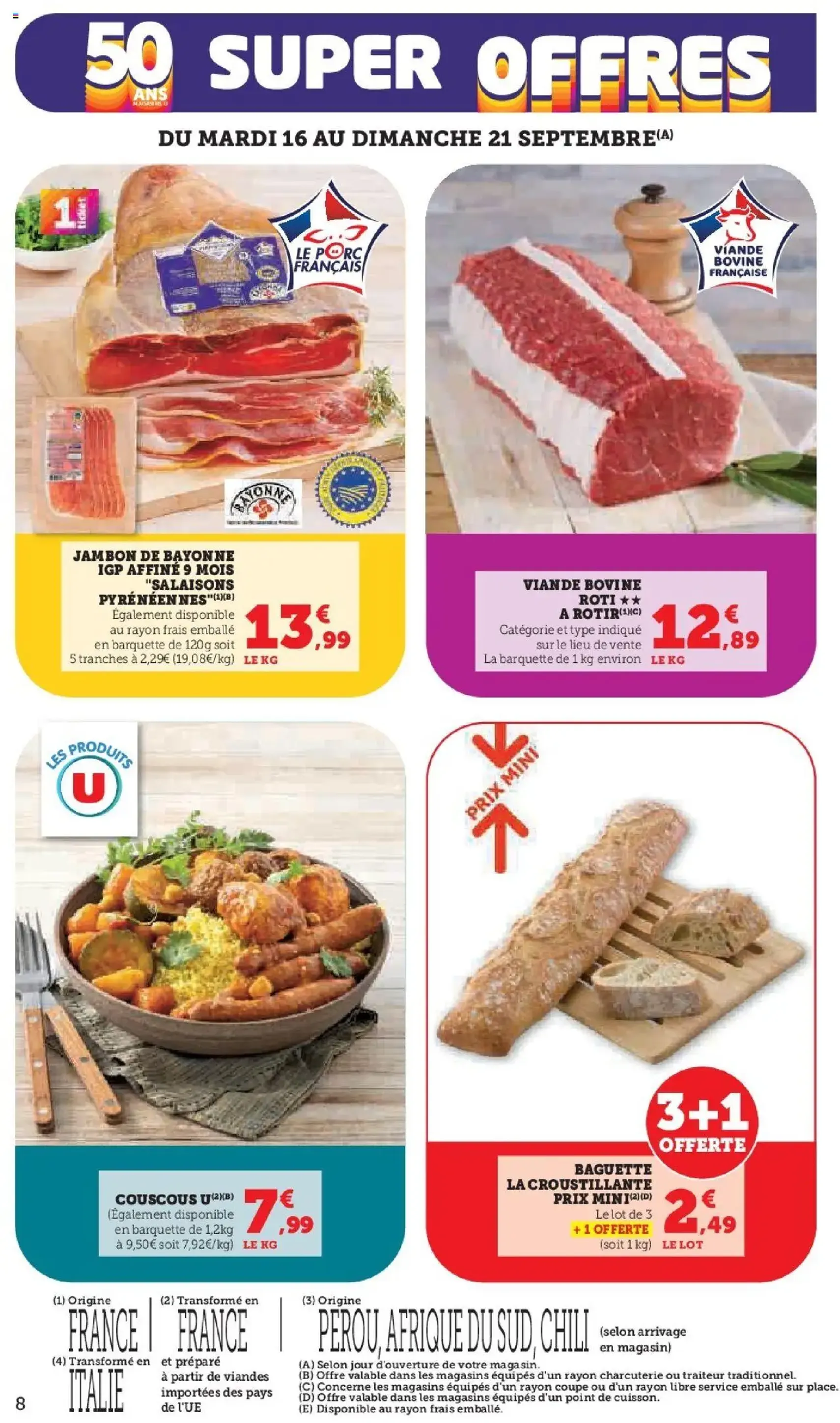 U Express catalogue 50 ans Magasins U - brochure valable à partir du 16/09/2025, page 8 sur 32