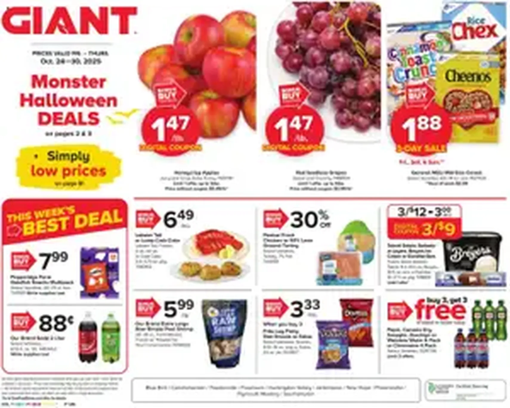 Giant Weekly Ad - valid flyer from 10/24/2025, page 1 of 1