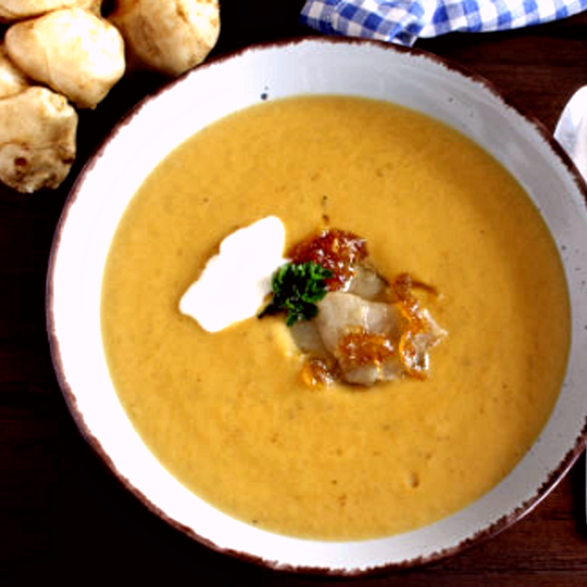 Anteprima ricetta Ricetta della zuppa cremosa di topinambur