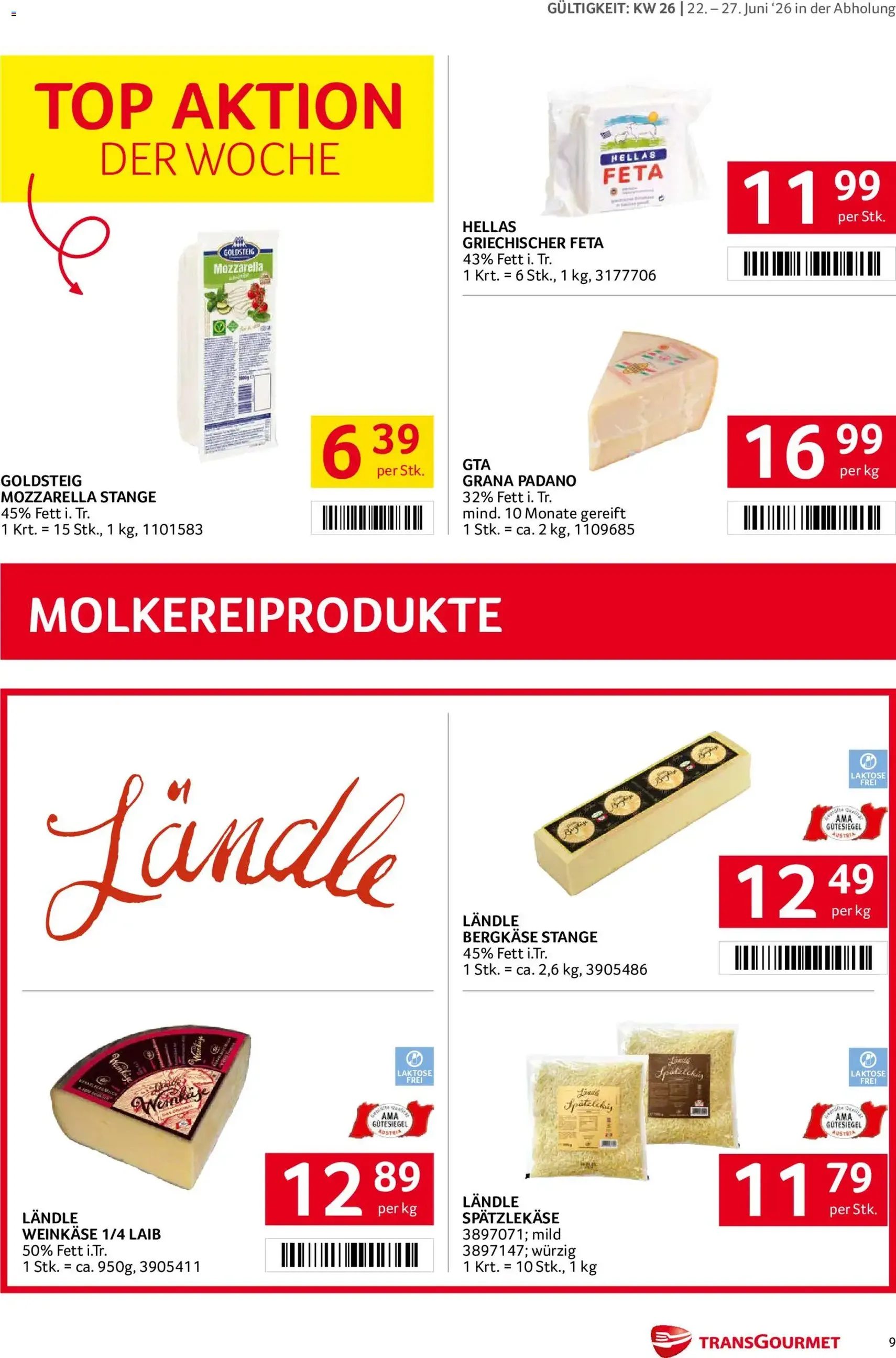Transgourmet Flugblatt - Gültiger Prospekt ab 22.06.2026, Seite 9 von insgesamt 31