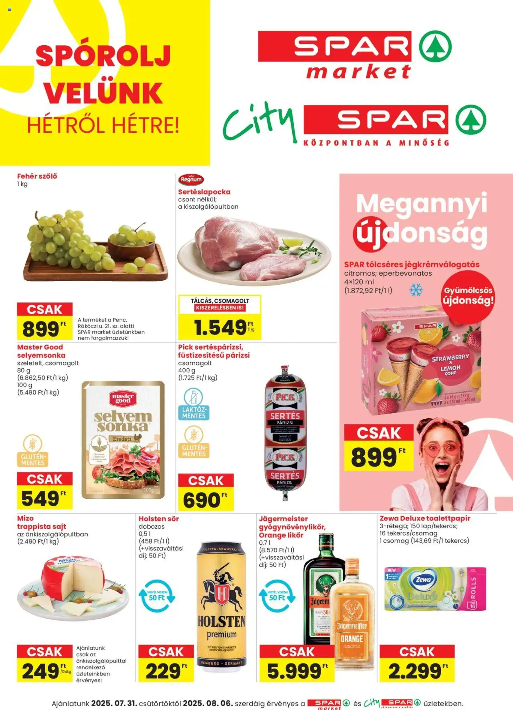 Spar Market Akciós újság - 2025.07.31. érvényes szórólap 1 oldal 3 oldalból