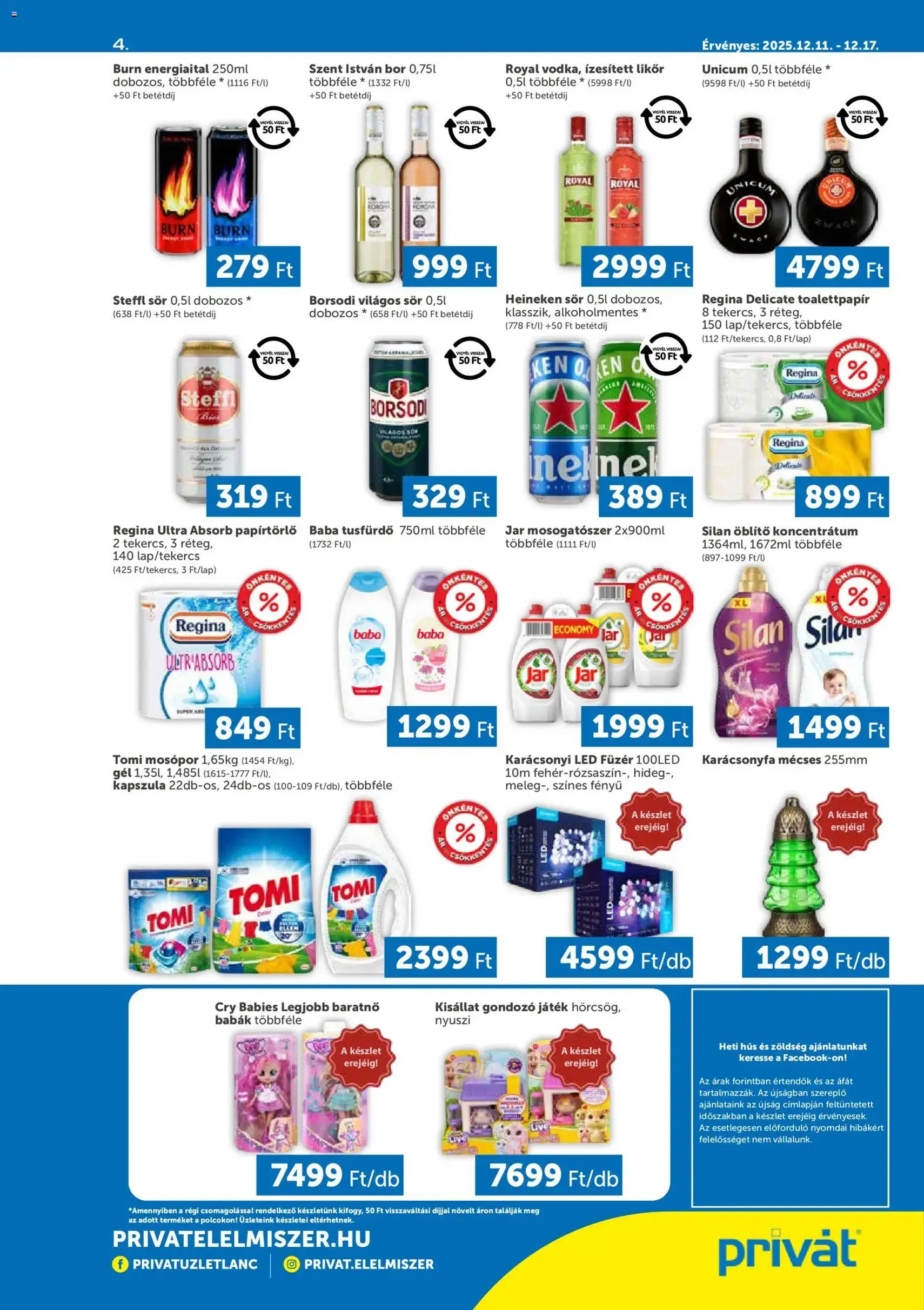 PRIVÁT Akciós újság - 2025.12.11. érvényes szórólap 4 oldal 4 oldalból