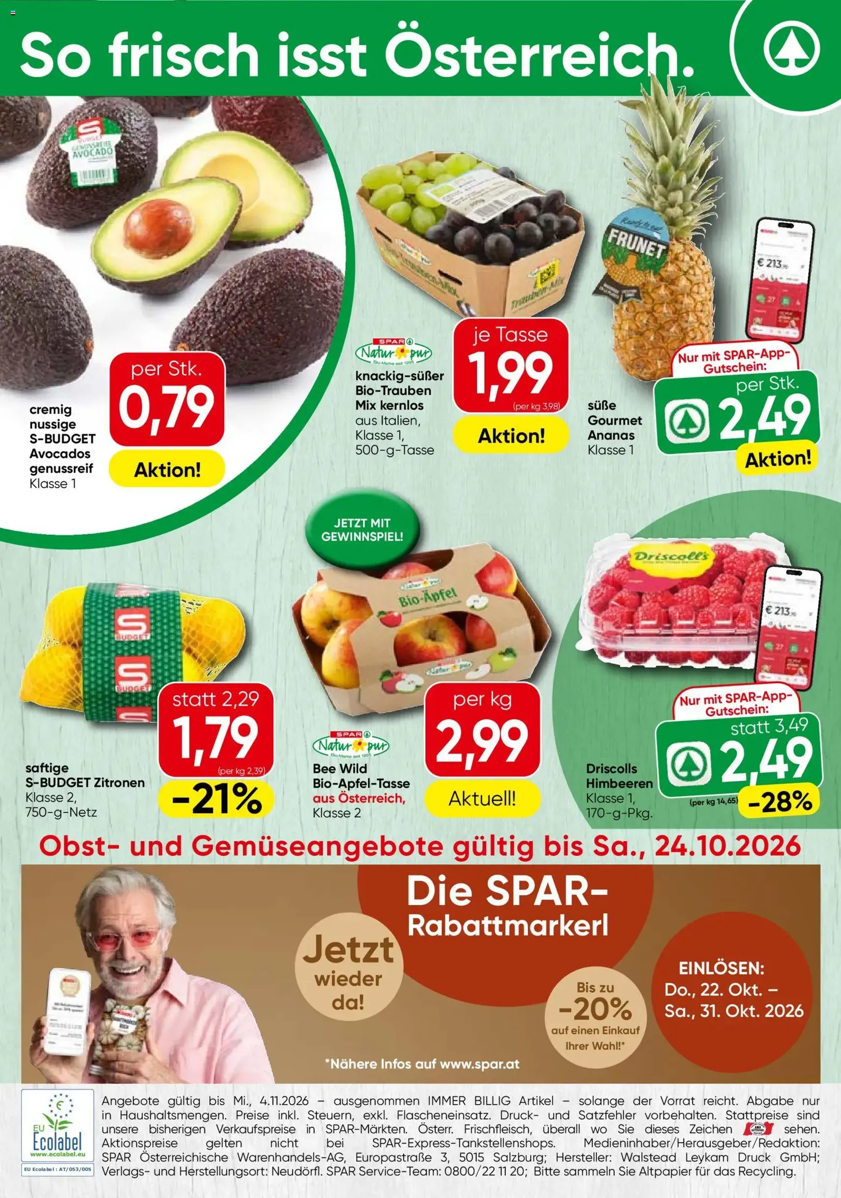 Spar Flugblatt - Gültiger Prospekt ab 22.10.2026, Seite 20 von insgesamt 20