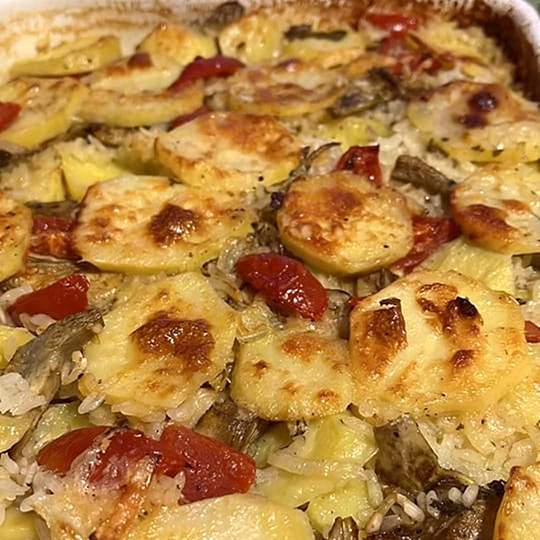 Anteprima ricetta Riso al forno con carciofi e patate