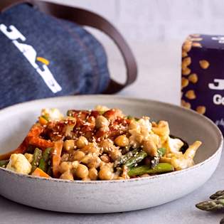 Recipe preview Easy and healthy recipe for vegetable stir-fry with chickpeas