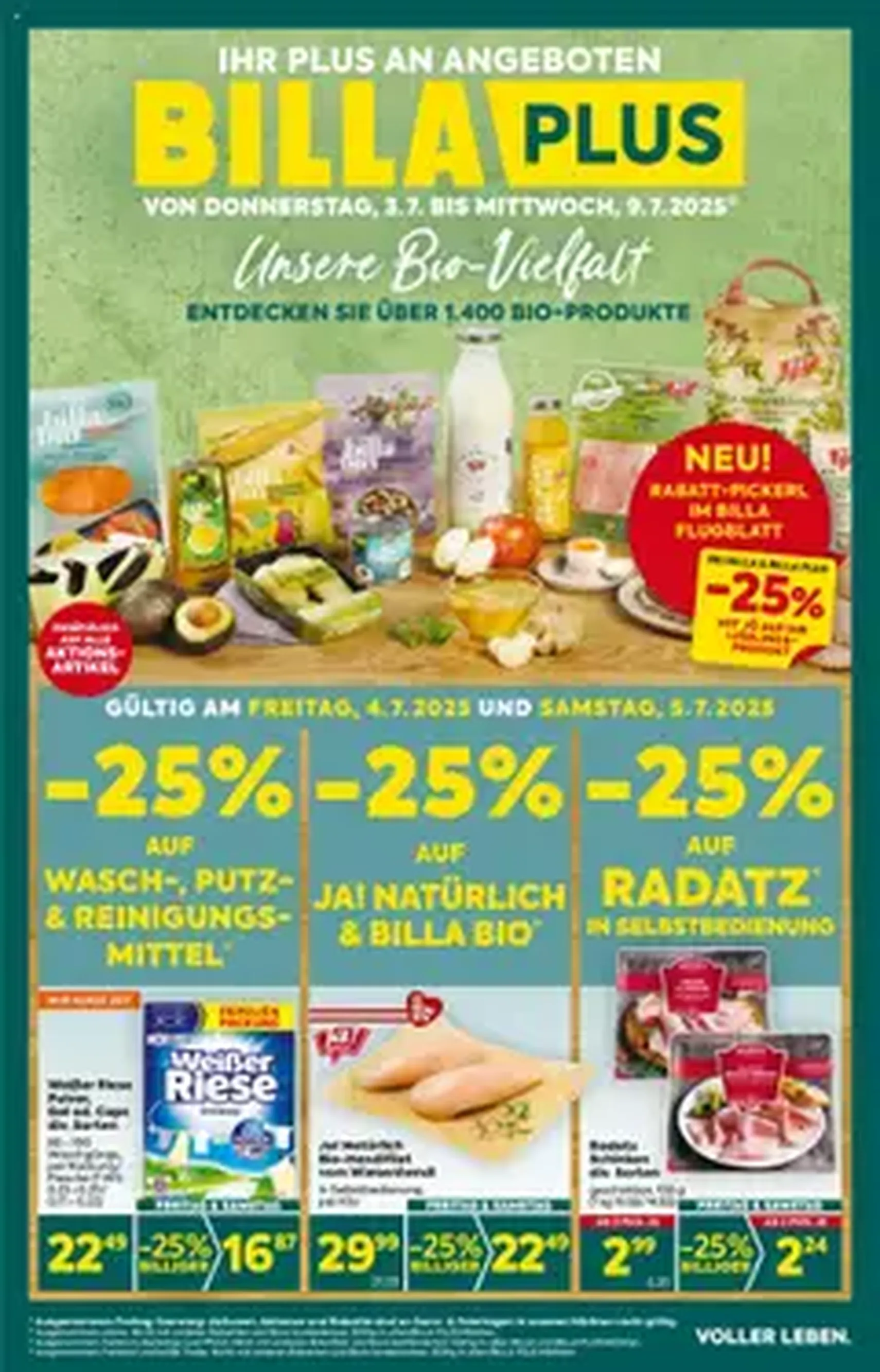 Billa Plus Flugblatt - Gültiger Prospekt ab 03.07.2025, Seite 1 von insgesamt 1