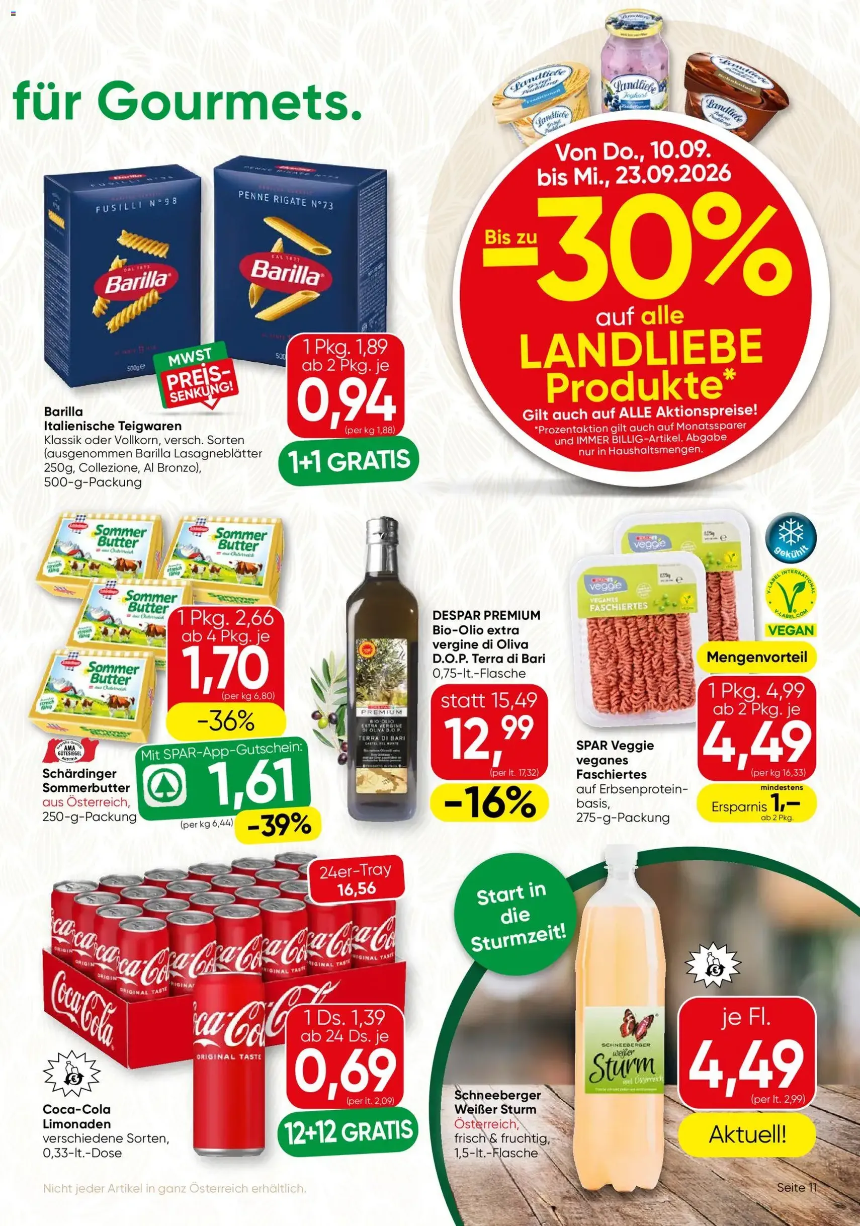 SPAR Gourmet Flugblatt - Gültiger Prospekt ab 10.09.2026, Seite 11 von insgesamt 12