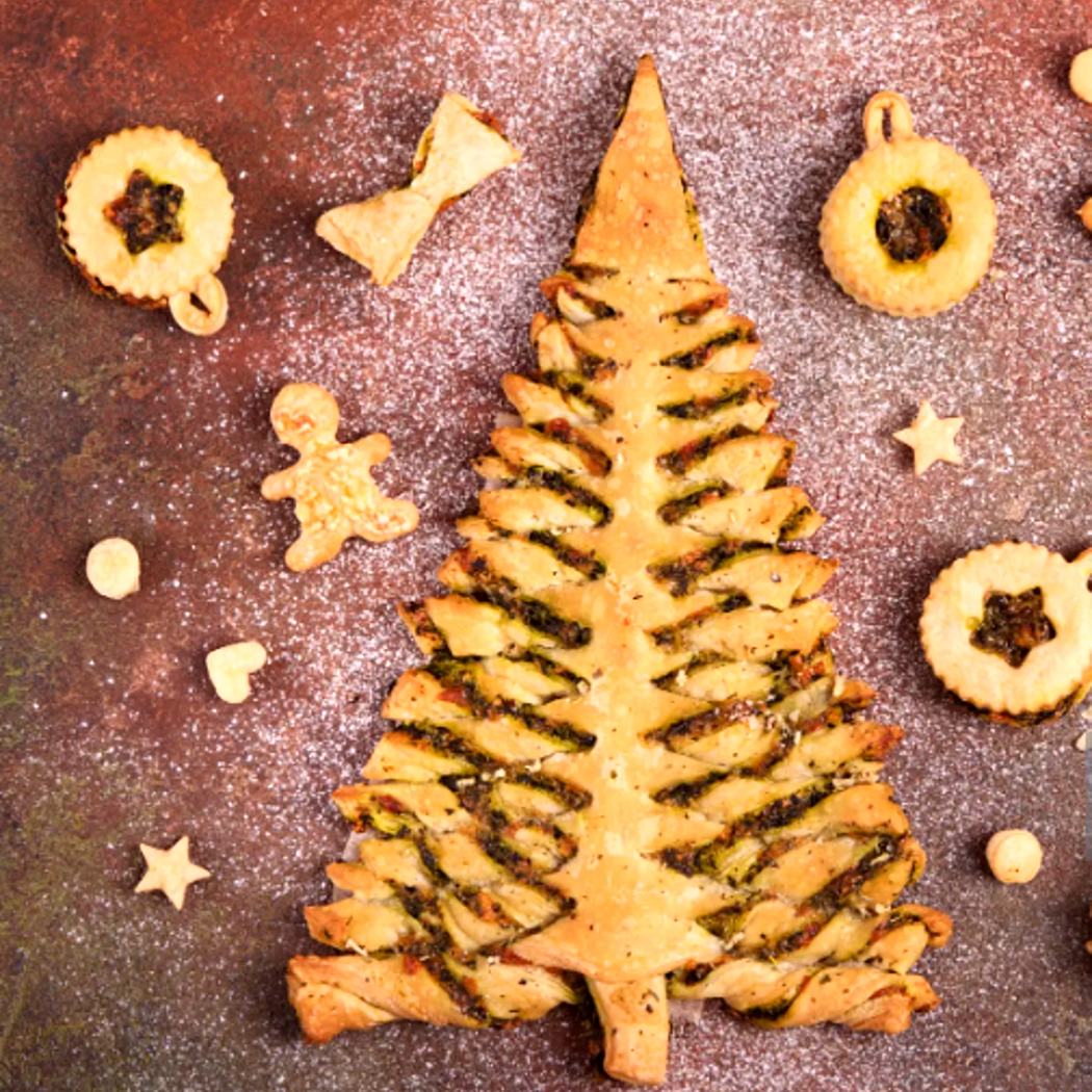 Albero di Natale di pasta sfoglia salata