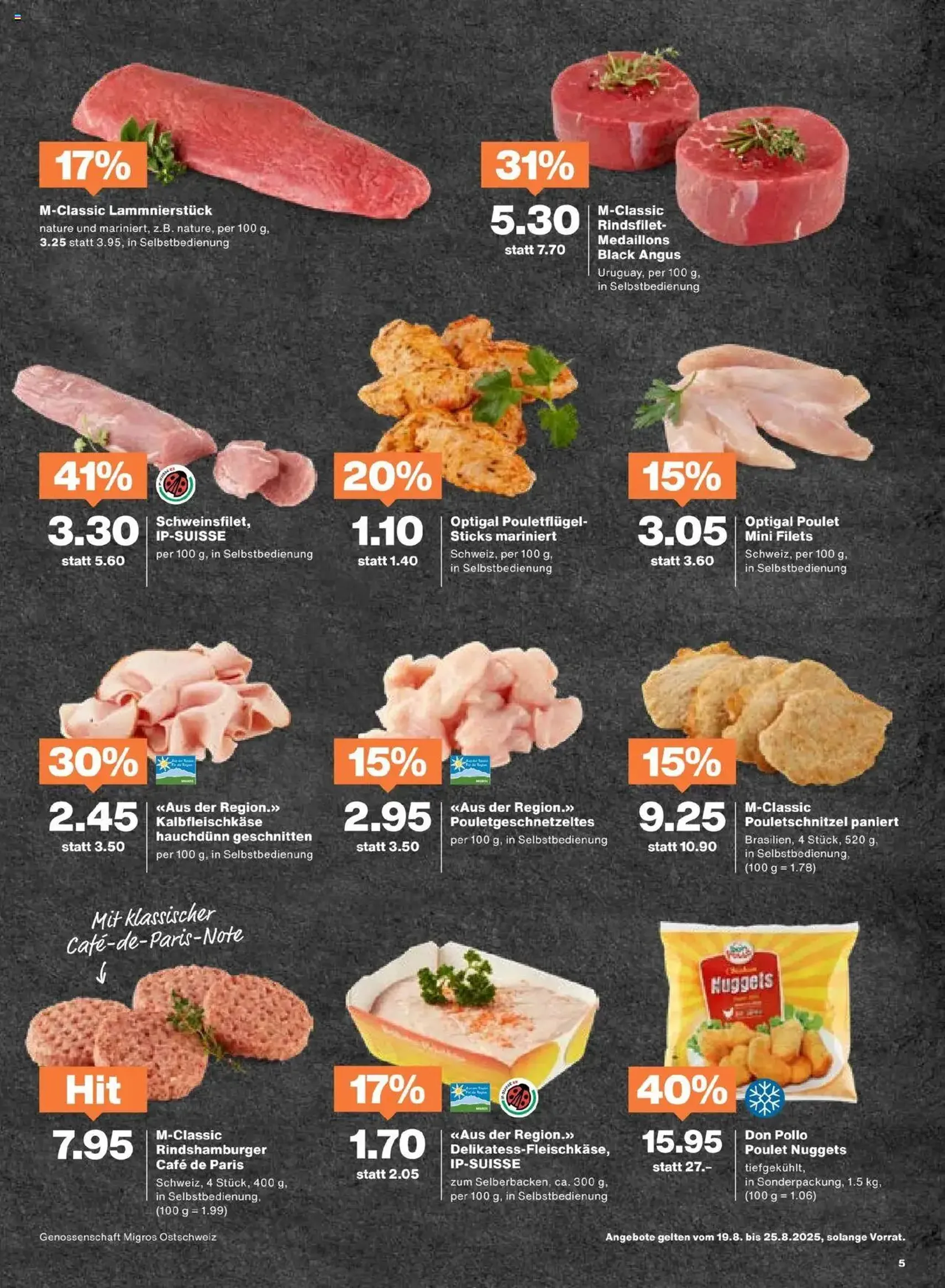 Migros Aktionen - Gültiger Prospekt ab 19.08.2025, Seite 5 von insgesamt 20 Migros Aktionen - Gültiger Prospekt ab 19.08.2025, Seite 5 von insgesamt 20