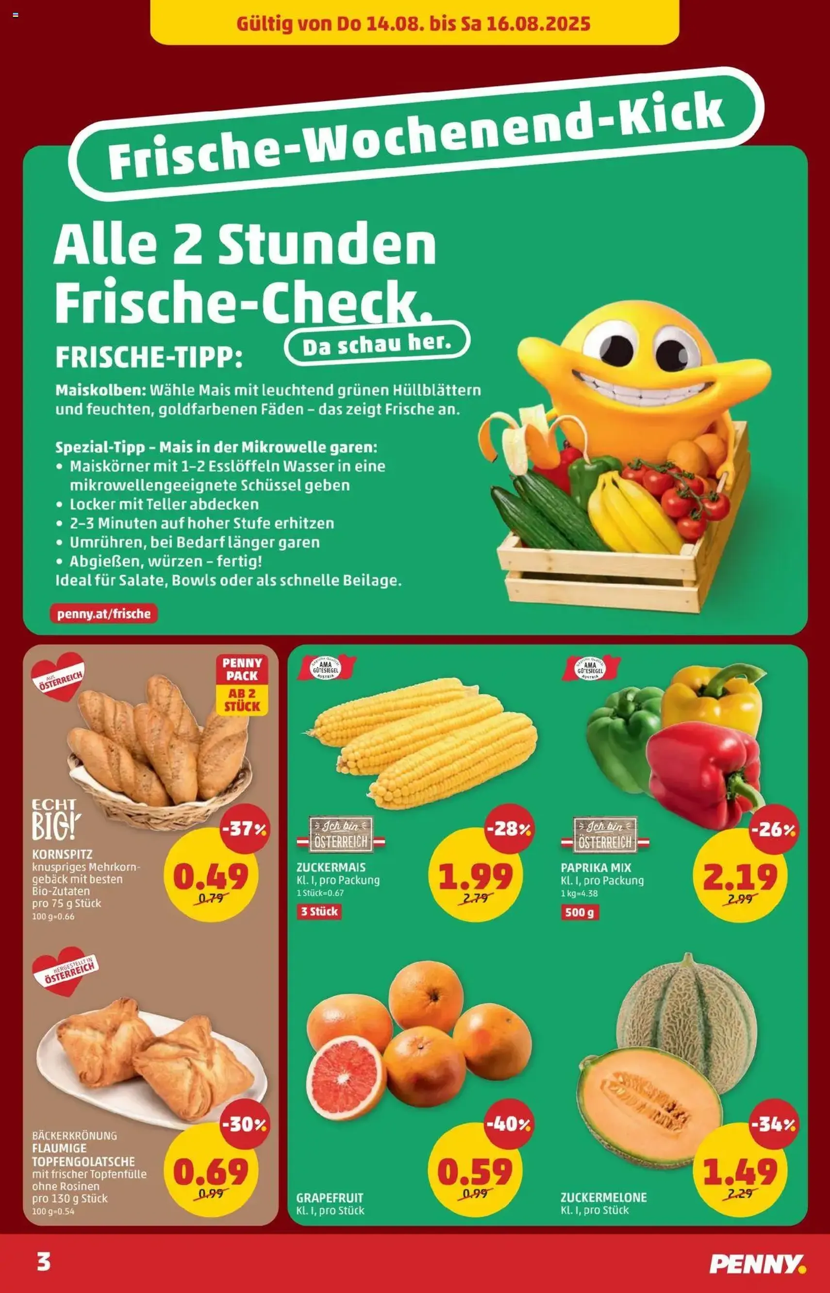 Penny Markt Flugblatt - Gültiger Prospekt ab 14.08.2025, Seite 3 von insgesamt 28 Penny Markt Flugblatt - Gültiger Prospekt ab 14.08.2025, Seite 3 von insgesamt 28