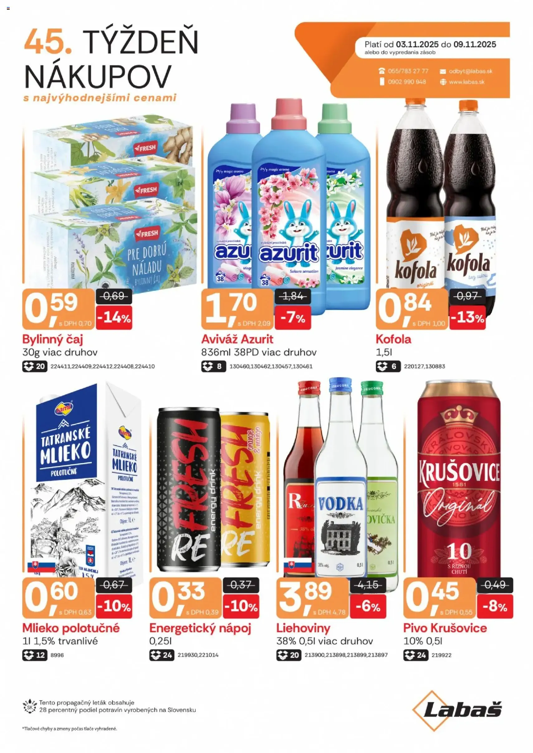 Labaš leták - platný leták od 03.11.2025 strana 1 z 1