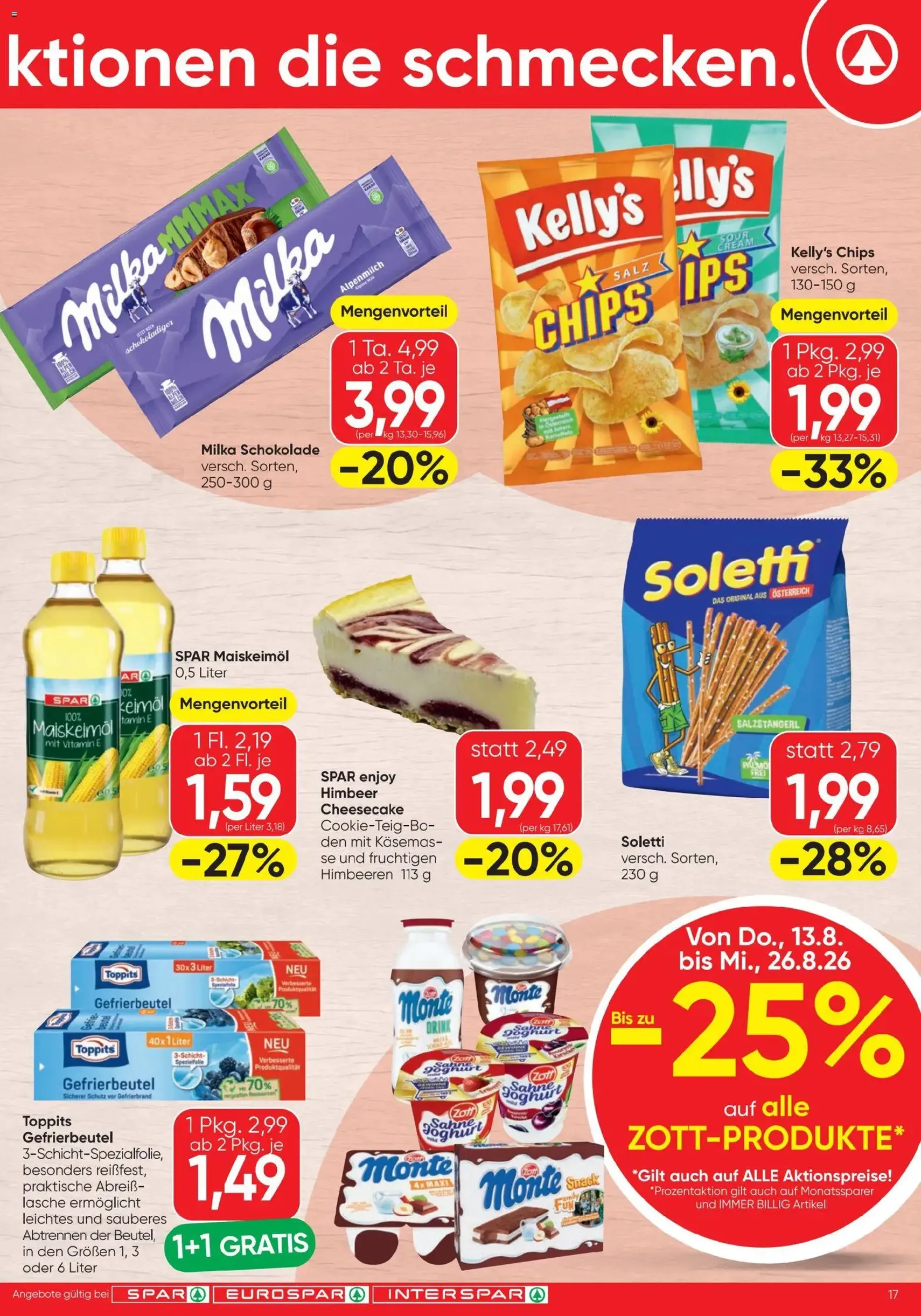 Spar - Flugblatt - Gültiger Prospekt ab 13.08.2026, Seite 17 von insgesamt 20
