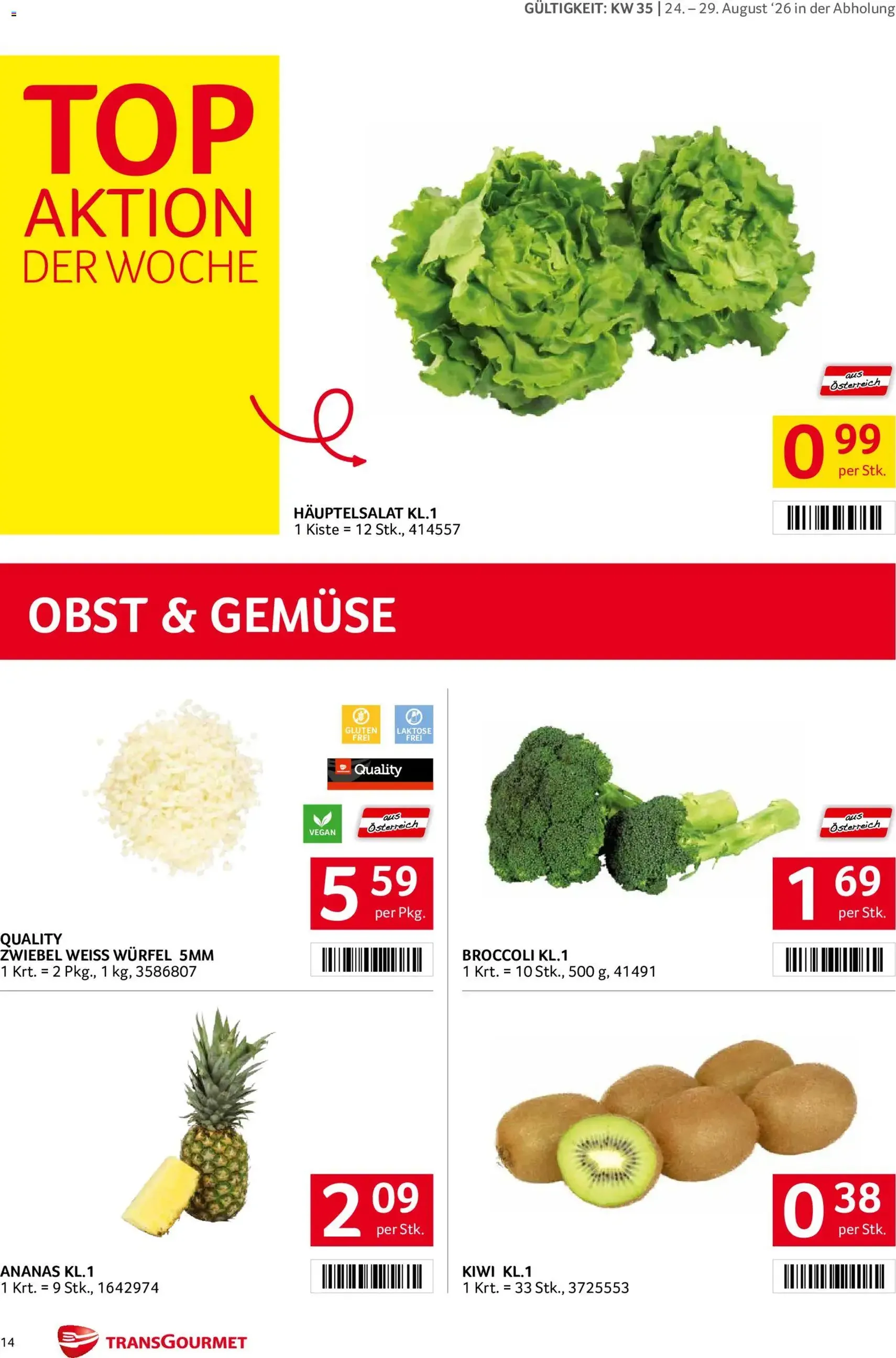 Transgourmet Flugblatt - Gültiger Prospekt ab 24.08.2026, Seite 14 von insgesamt 28