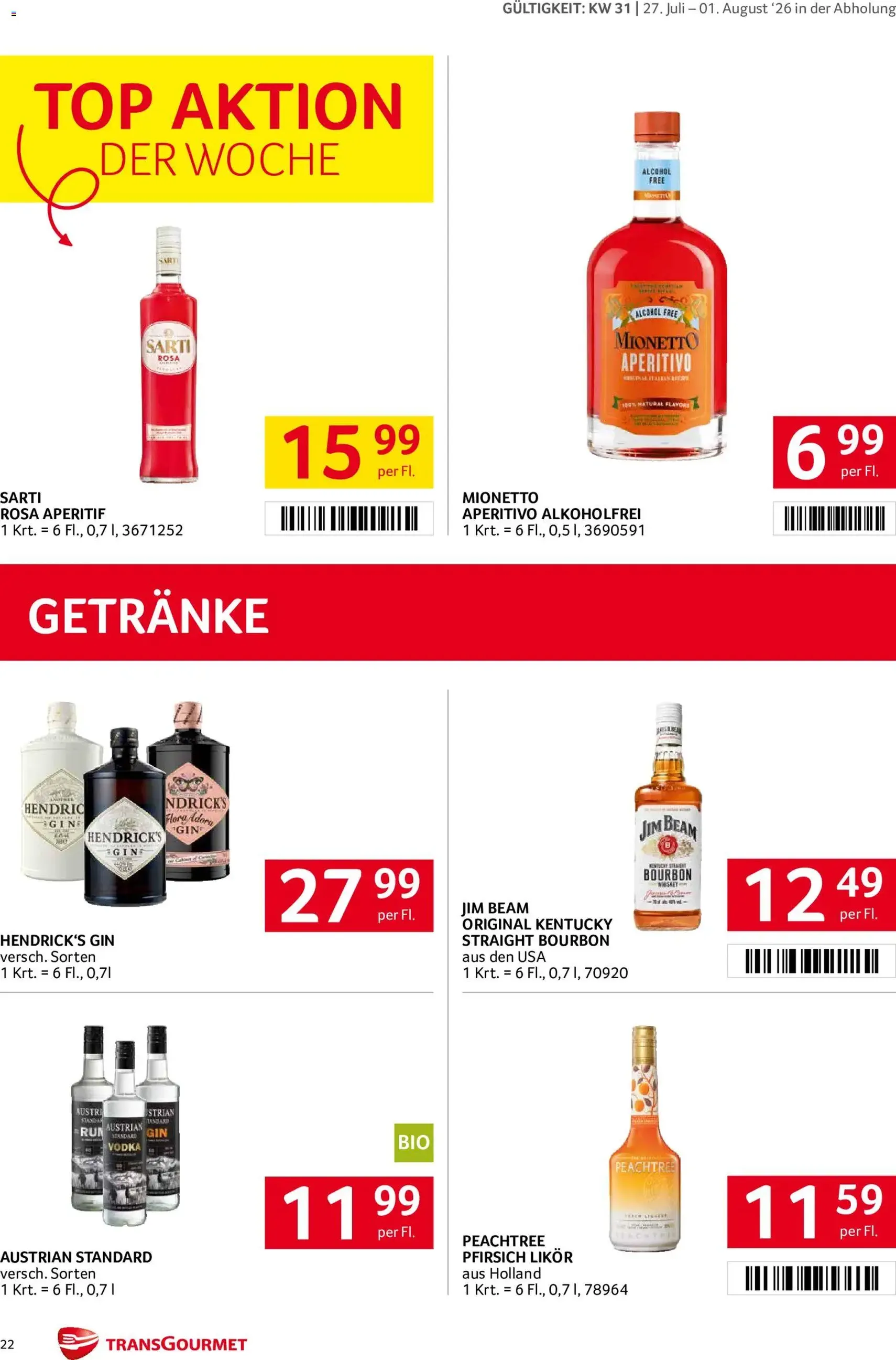 Transgourmet Flugblatt - Gültiger Prospekt ab 27.07.2026, Seite 22 von insgesamt 32
