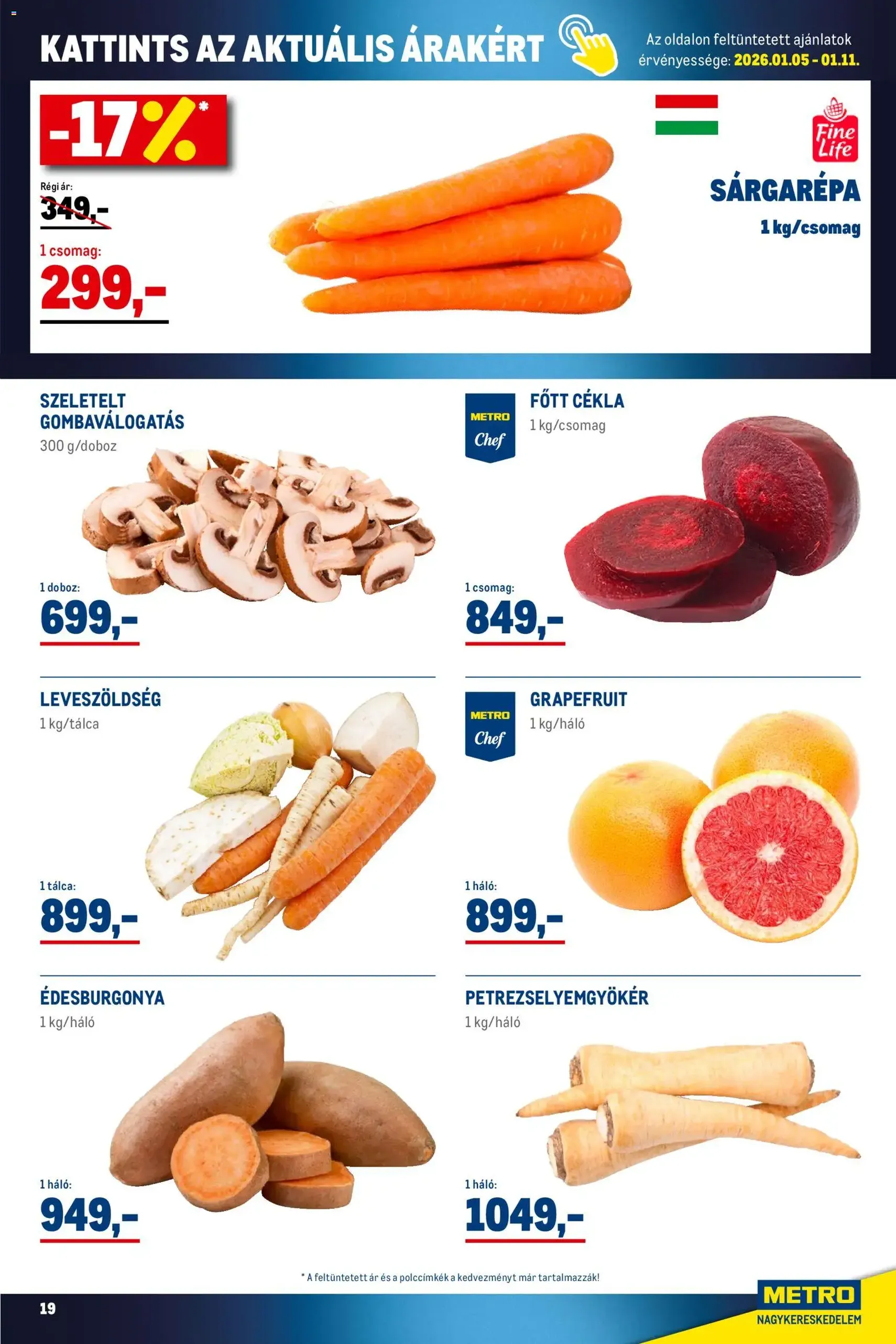 Metro - Élelmiszer és Szezonális katalógus 2026/01 - 2026.01.02. érvényes szórólap 19 oldal 40 oldalból