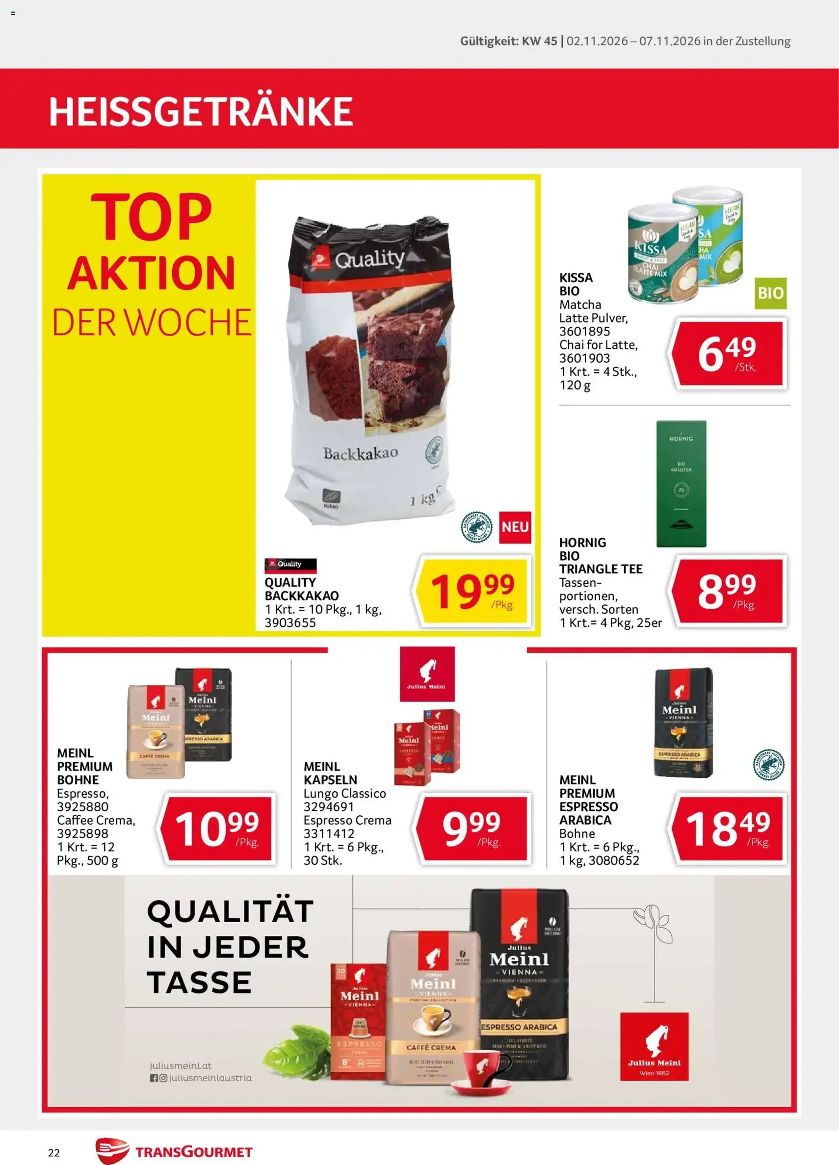 Transgourmet Flugblatt - Gültiger Prospekt ab 02.11.2026, Seite 22 von insgesamt 36