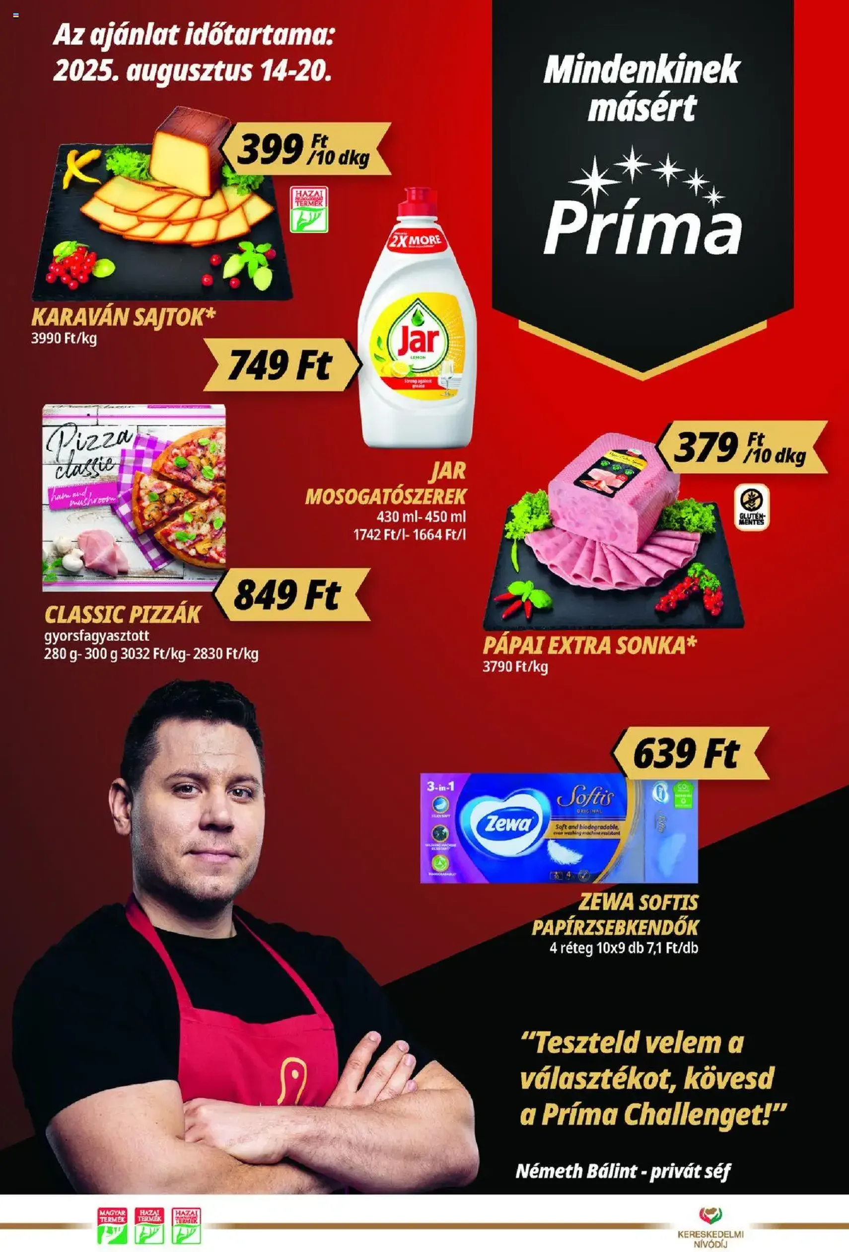 CBA Príma Akciós újság - 2025.08.14. érvényes szórólap 1 oldal 12 oldalból
