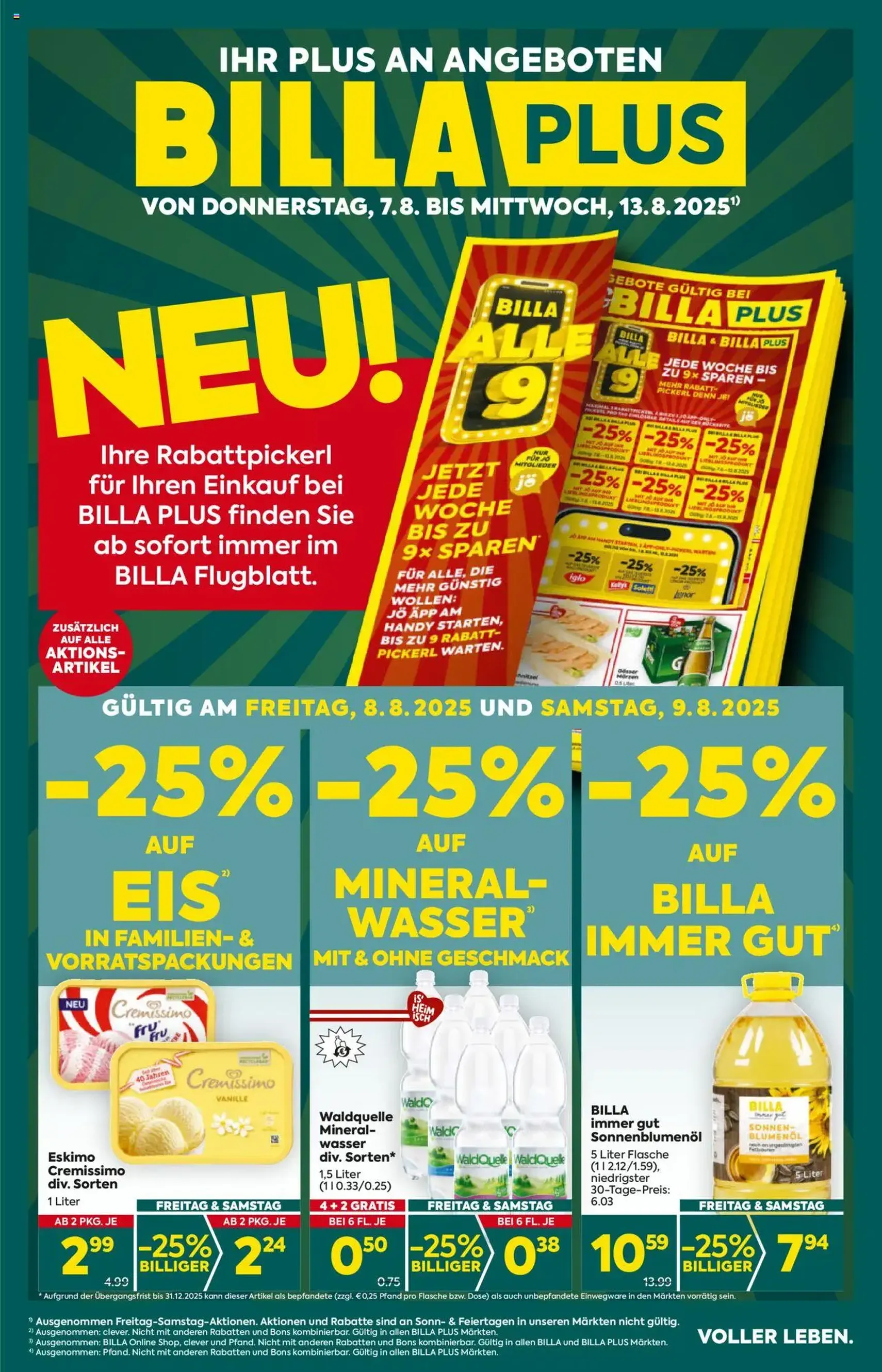 Billa Plus Flugblatt - Gültiger Prospekt ab 07.08.2025, Seite 1 von insgesamt 16