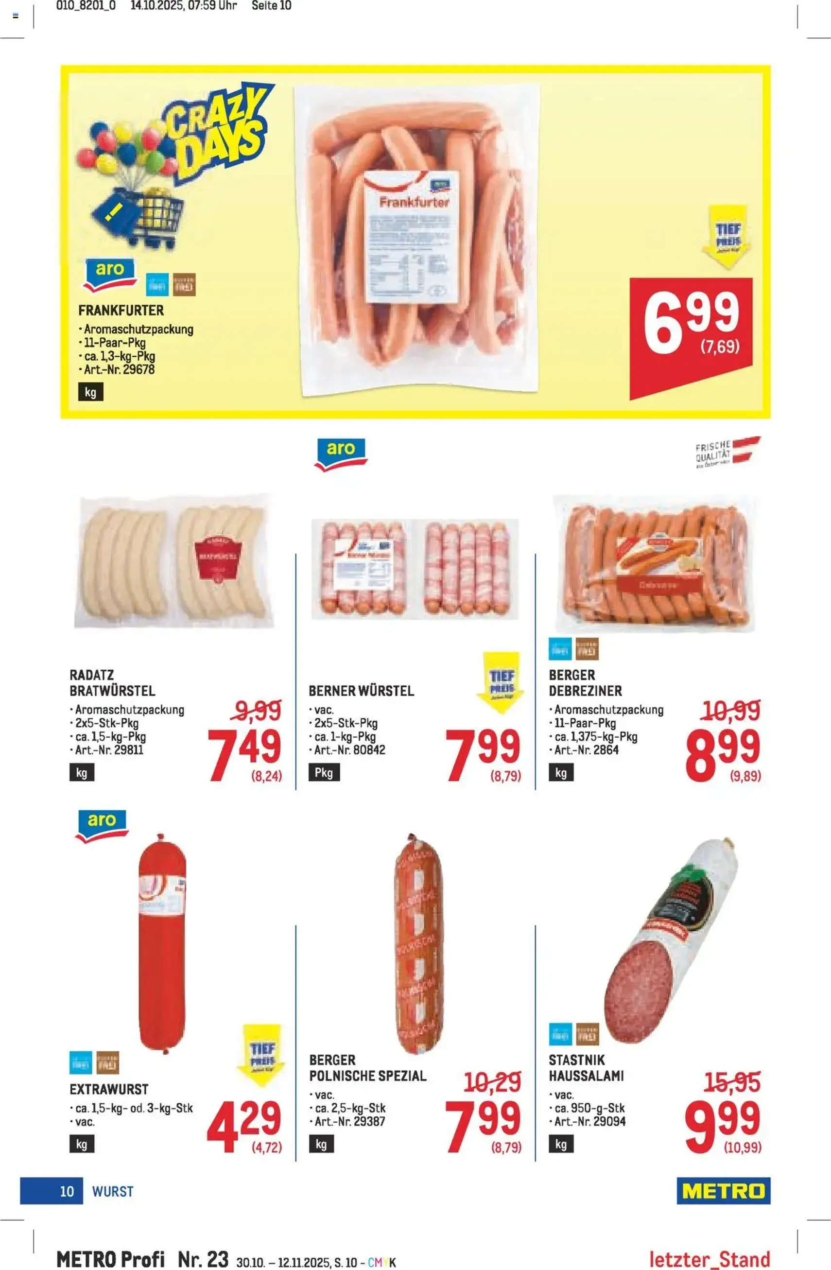 Metro angebote Profi - Gültiger Prospekt ab 30.10.2025, Seite 10 von insgesamt 64 Metro angebote Profi - Gültiger Prospekt ab 30.10.2025, Seite 10 von insgesamt 64