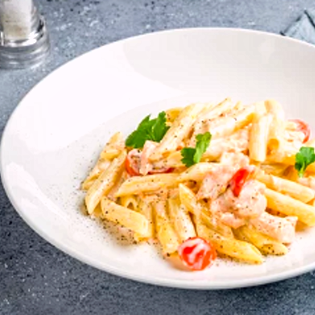 Recipe preview Pasta with paprika cream sauce