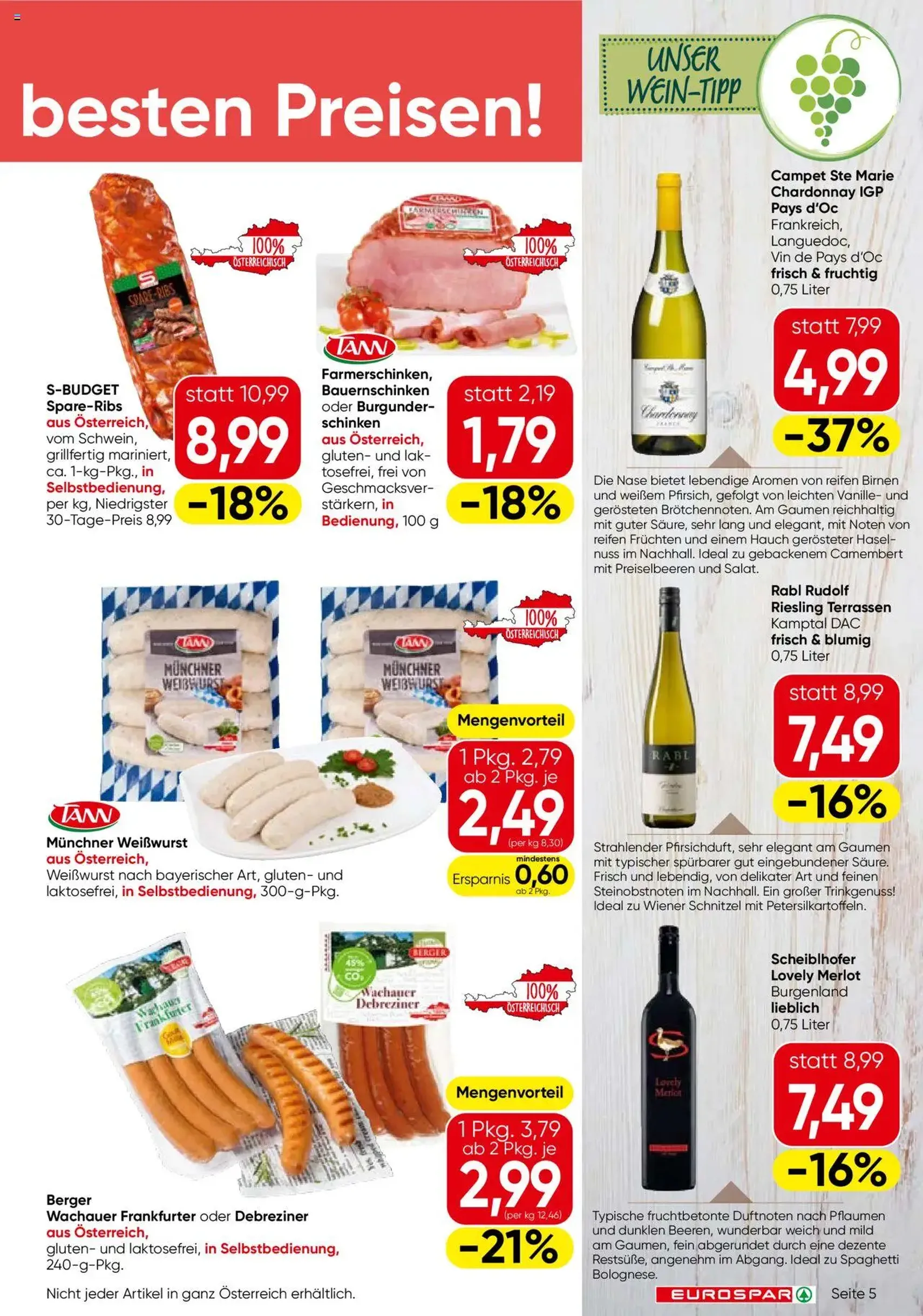 Eurospar Flugblatt - Gültiger Prospekt ab 11.09.2025, Seite 5 von insgesamt 16