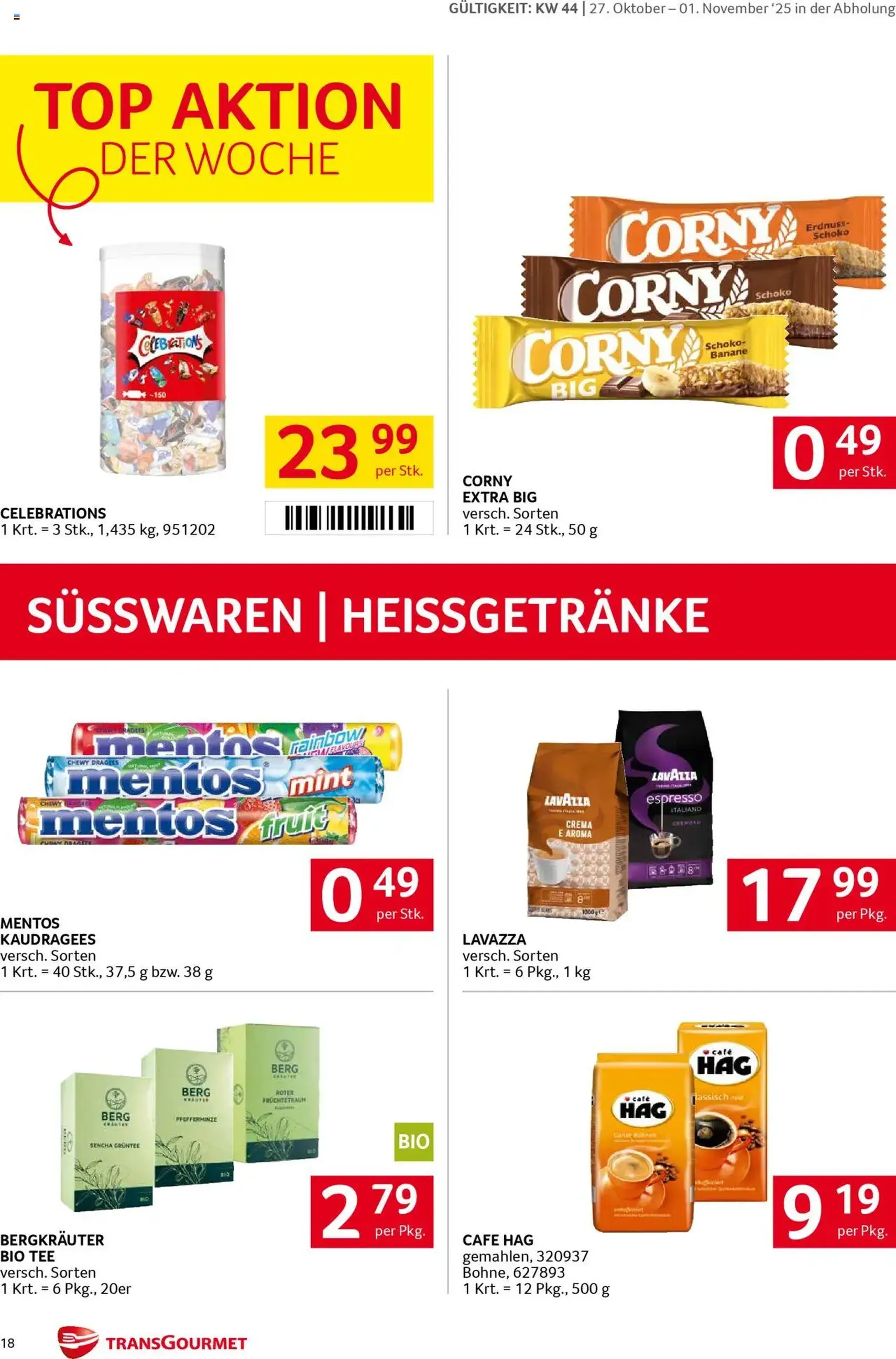 Transgourmet Flugblatt - Gültiger Prospekt ab 26.10.2025, Seite 18 von insgesamt 32 Transgourmet Flugblatt - Gültiger Prospekt ab 26.10.2025, Seite 18 von insgesamt 32