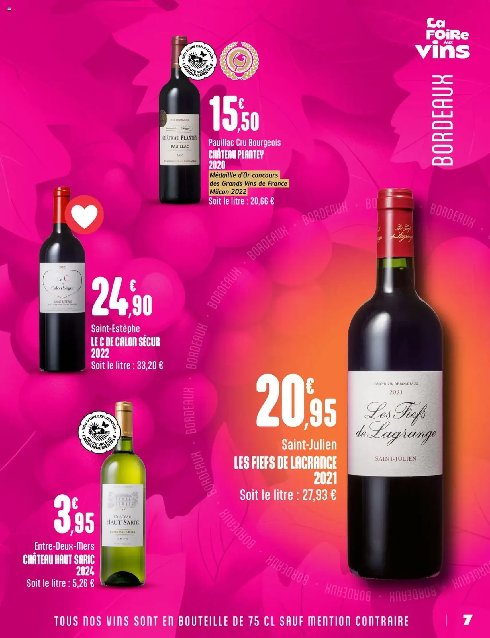 G20 Supermarchés catalogue la foire aux vins - brochure valable à partir du 24/09/2025, page 7 sur 20