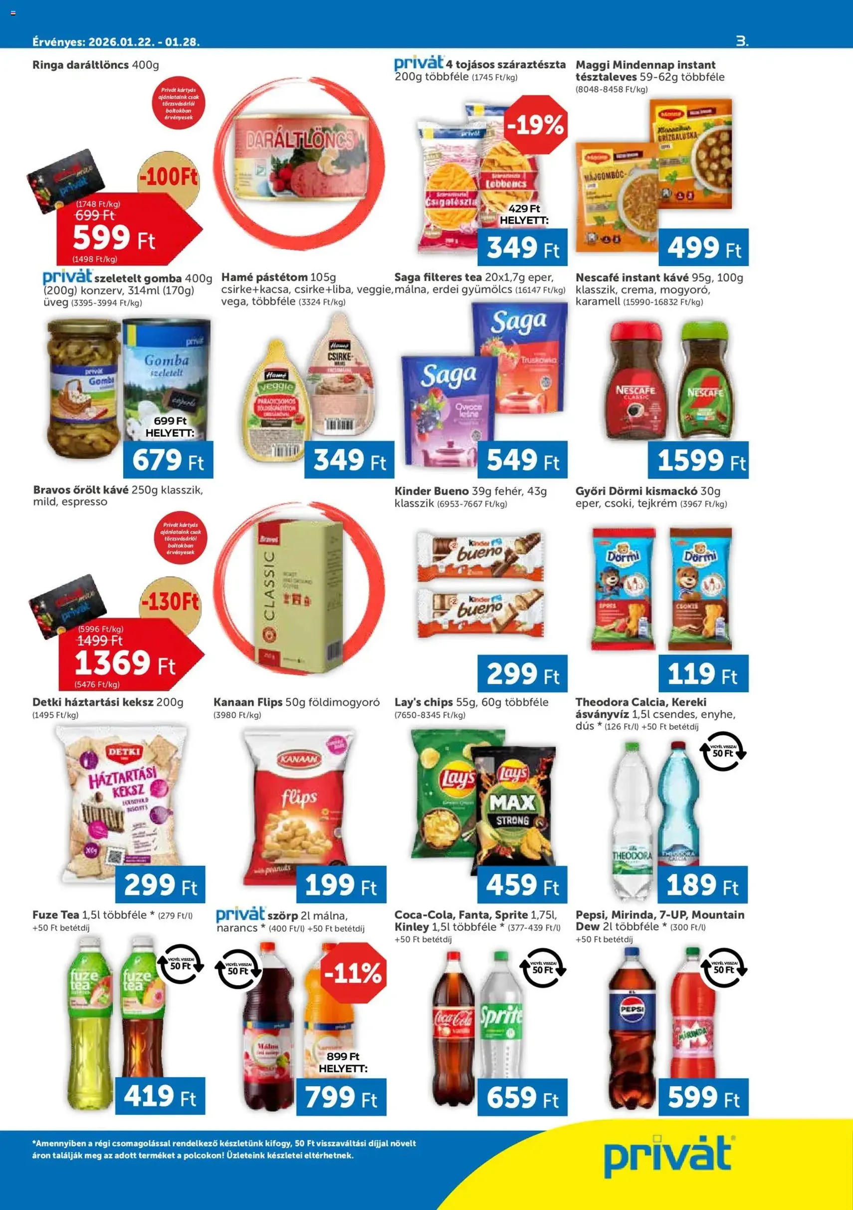 PRIVÁT Akciós újság - 2026.01.22. érvényes szórólap 3 oldal 4 oldalból