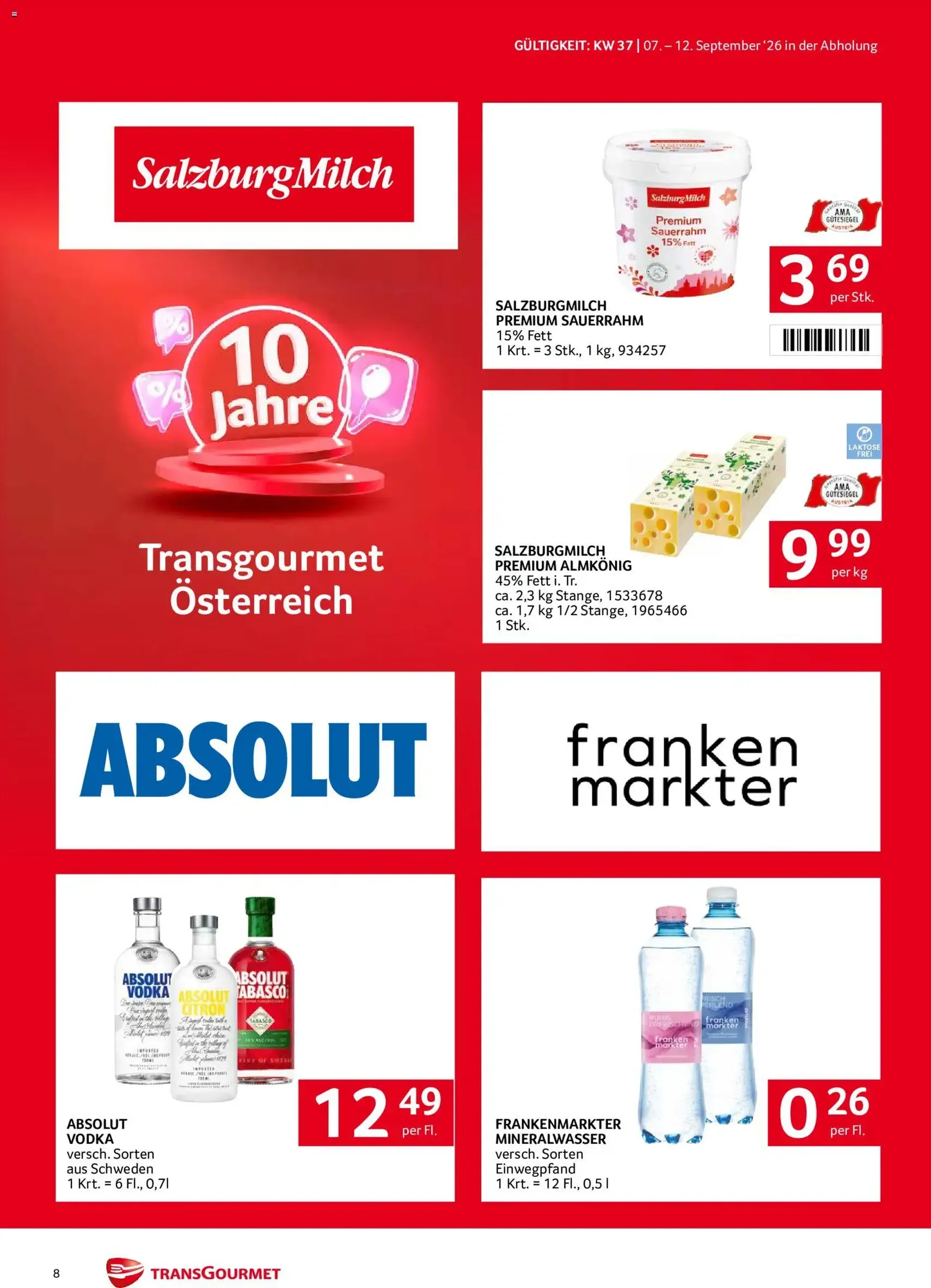 Transgourmet Flugblatt - Gültiger Prospekt ab 07.09.2026, Seite 8 von insgesamt 32