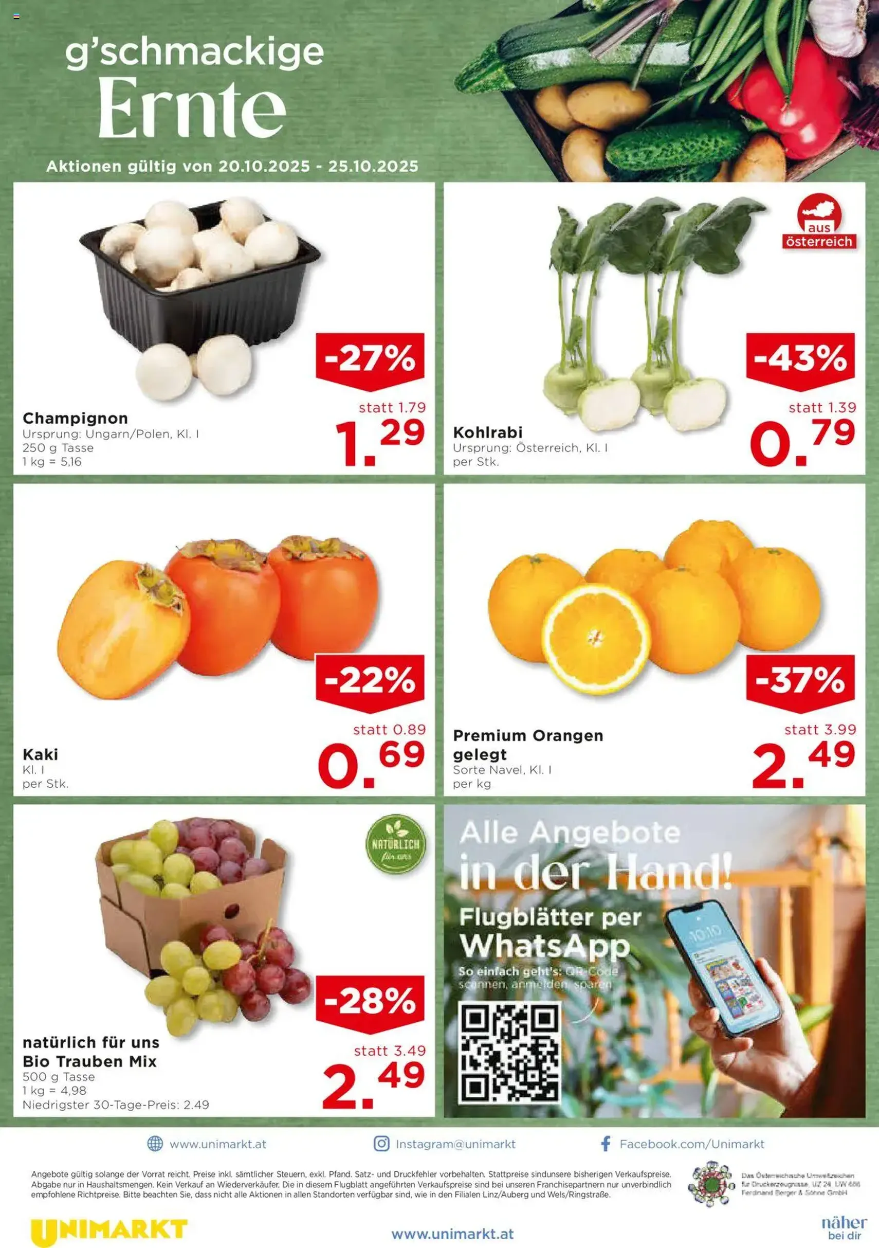 Unimarkt Flugblatt - Gültiger Prospekt ab 22.10.2025, Seite 14 von insgesamt 16