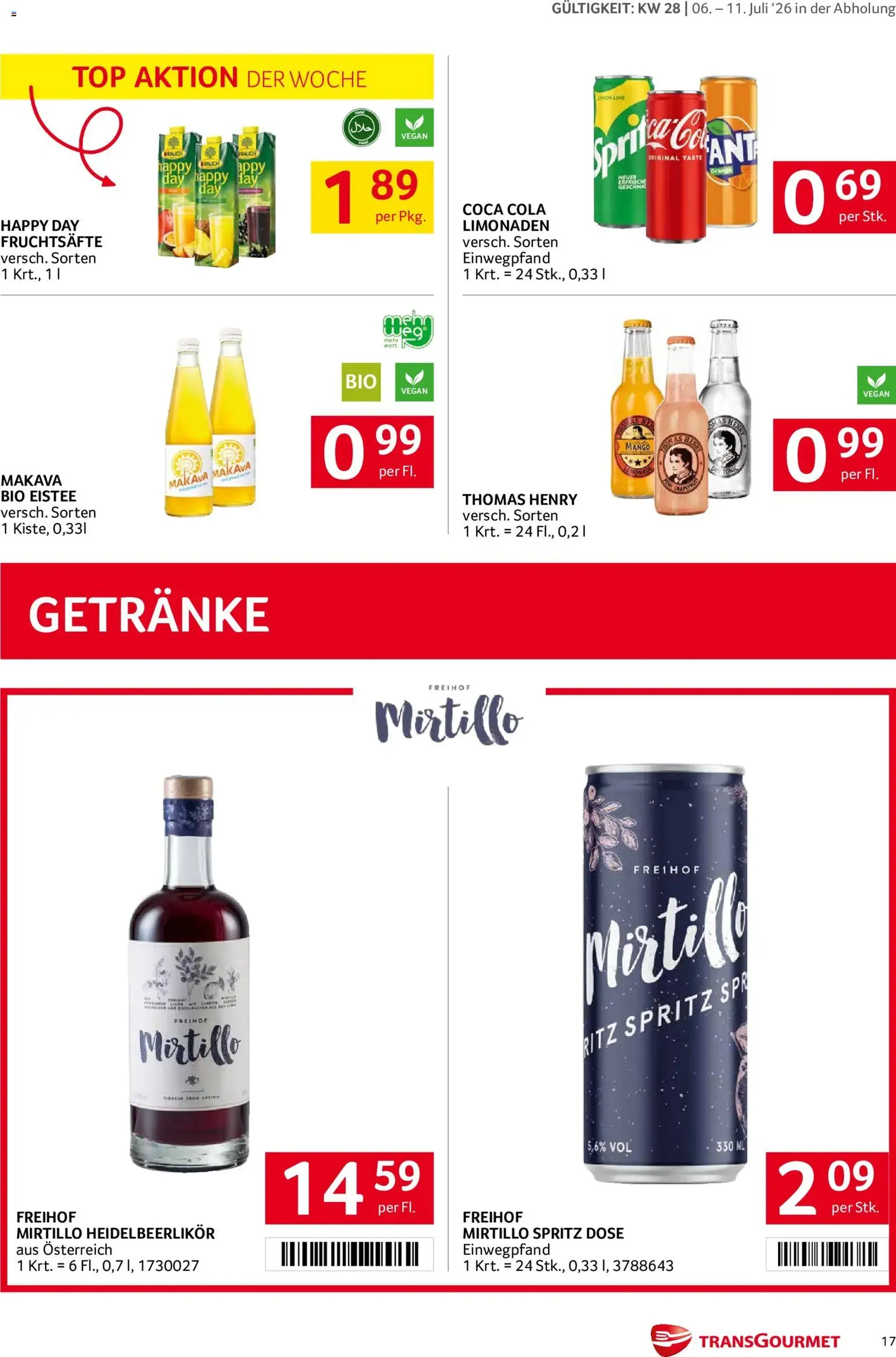 Transgourmet Flugblatt - Gültiger Prospekt ab 06.07.2026, Seite 17 von insgesamt 28