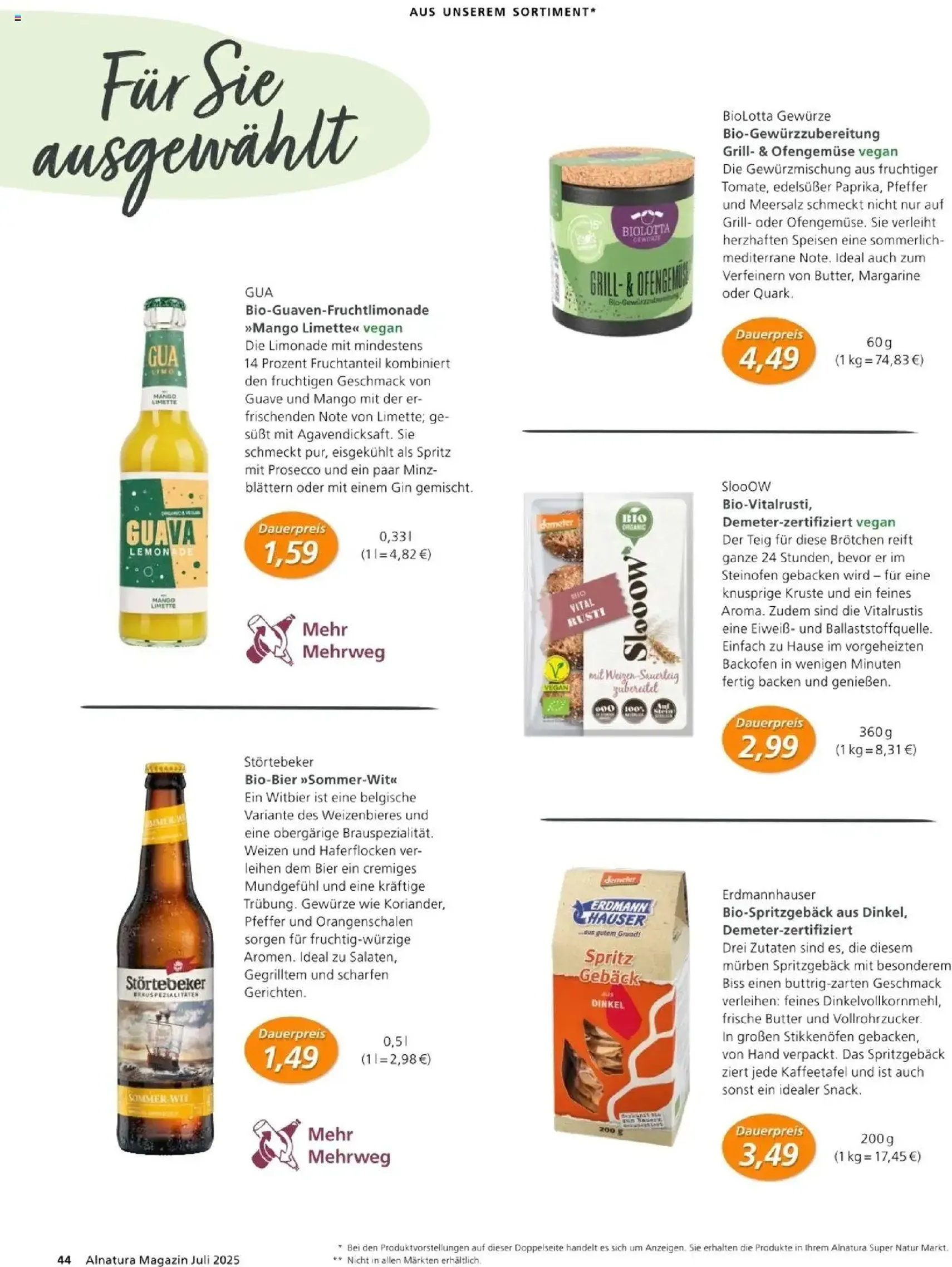 Alnatura Prospekt - Gültiger Prospekt ab 01.07.2025, Seite 44 von insgesamt 60
